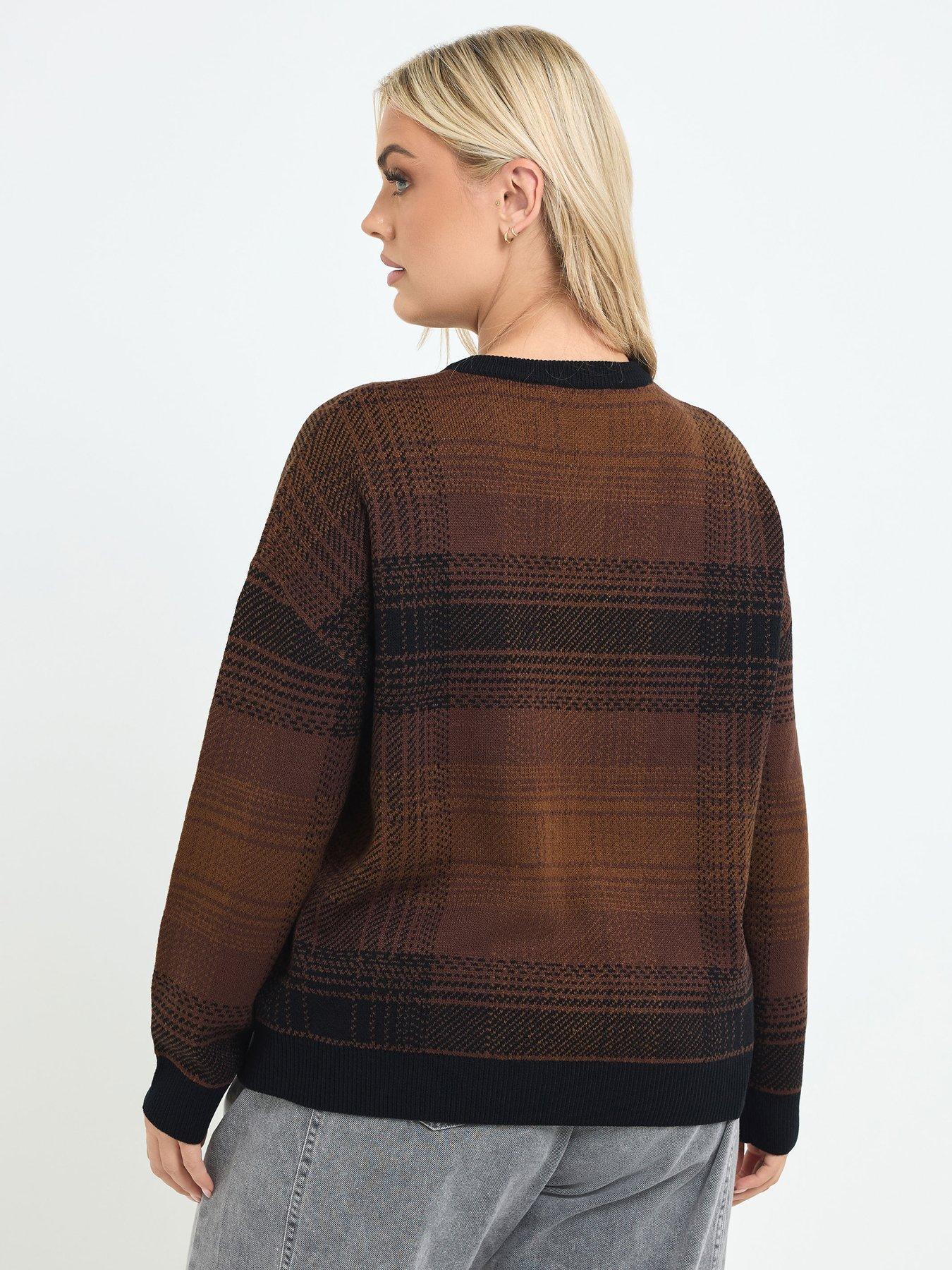 Image 2 of 4 of Yours Curve Check Zip Thru Knit Jacket