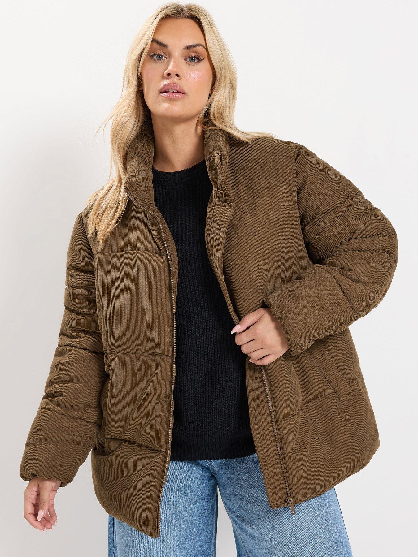 Image 1 of 4 of Yours Curve Cord Padded Parka