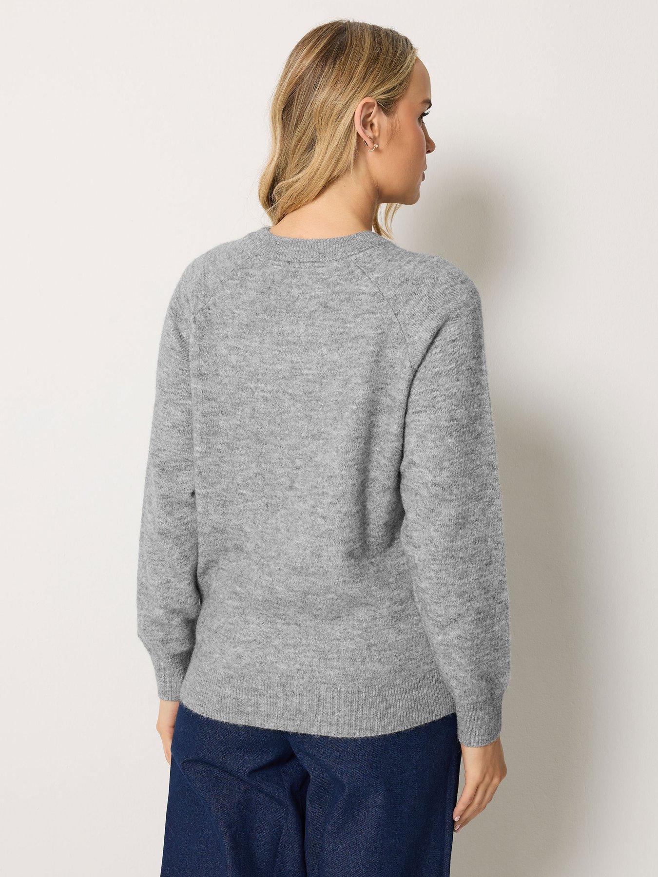 Image 2 of 4 of Yours Womens Tall Scoop Neck Raglan Sleeve Jumper - Grey