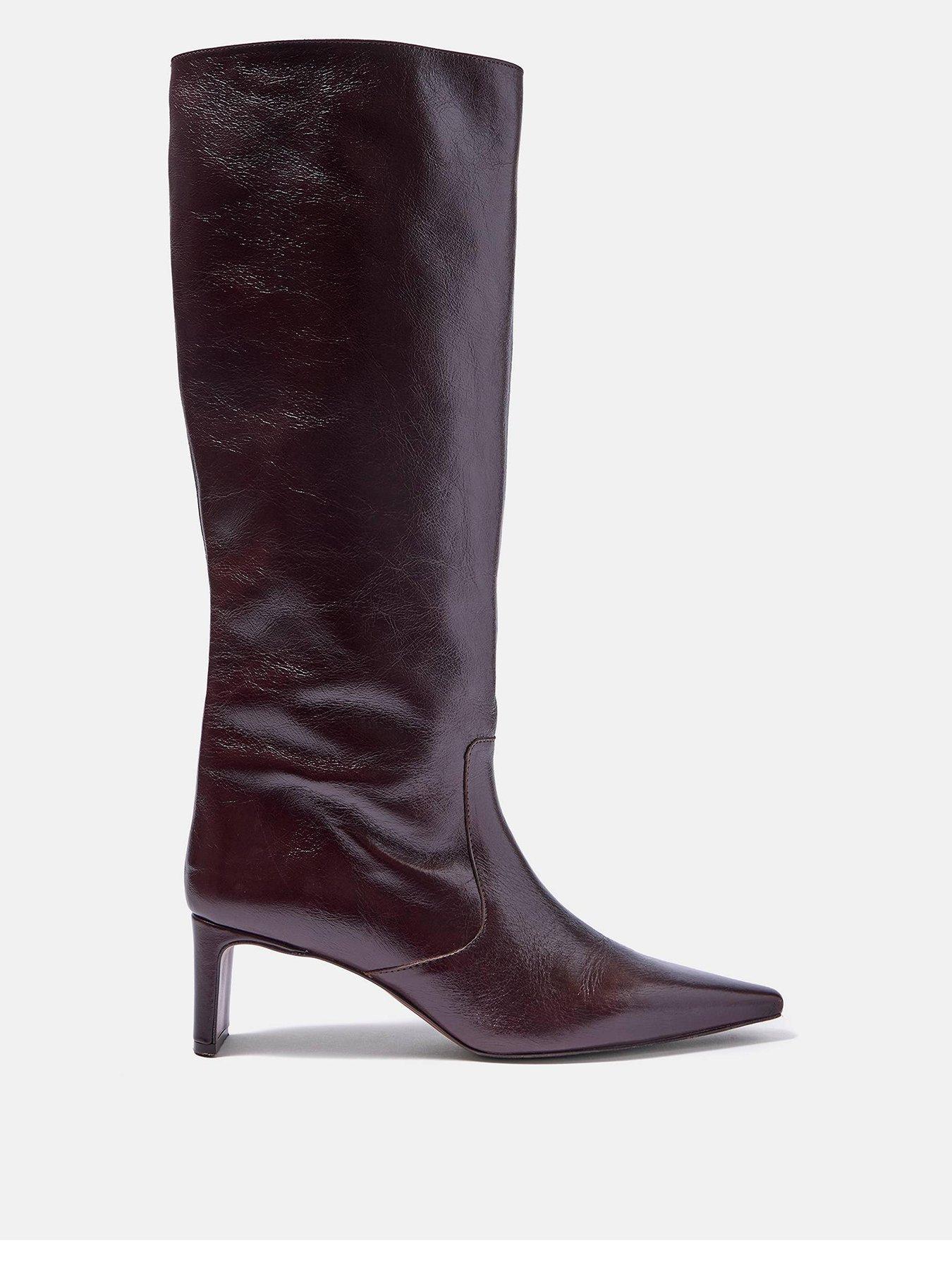 Mint Velvet Miley Burgundy Knee High Boot