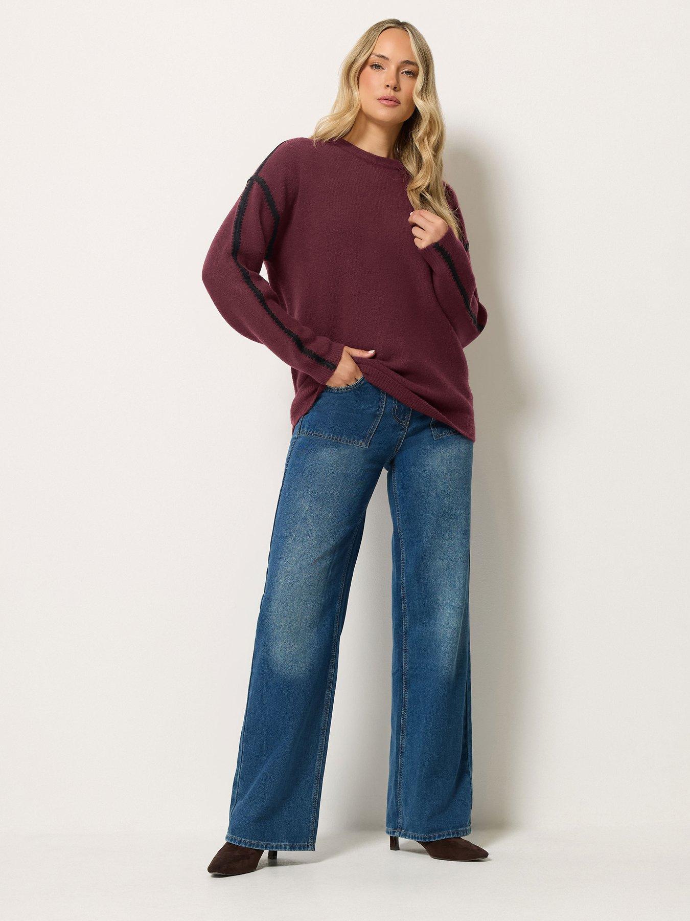 Image 3 of 4 of Long Tall Sally Womens Tall Whipstitch Jumper - Red