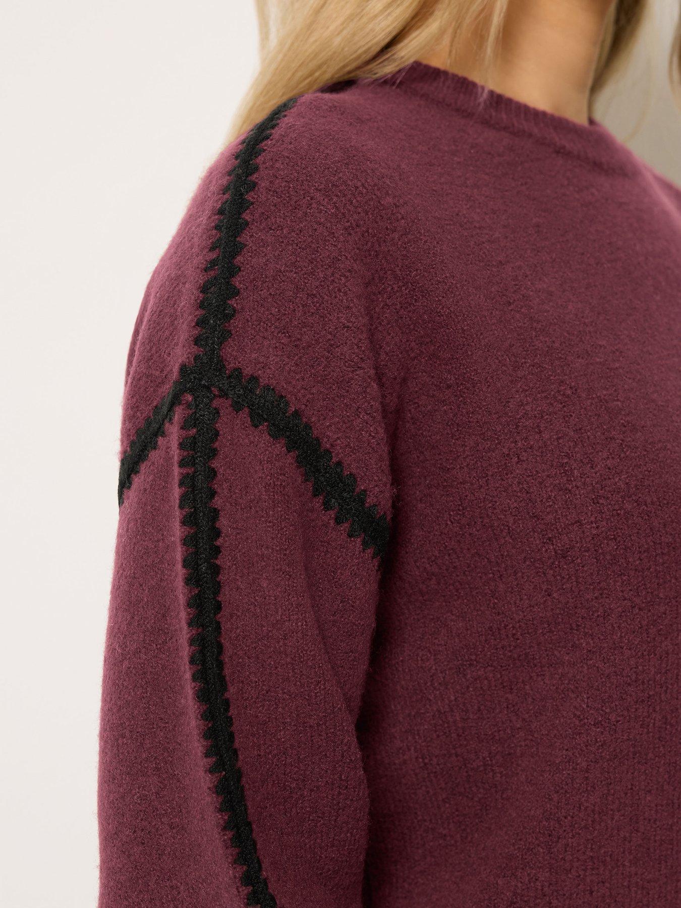 Image 4 of 4 of Long Tall Sally Womens Tall Whipstitch Jumper - Red