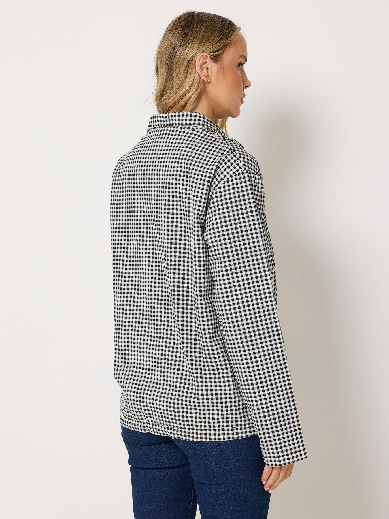 Image 2 of 4 of Yours Tall Gingham Check Windbreaker Jacket - Black