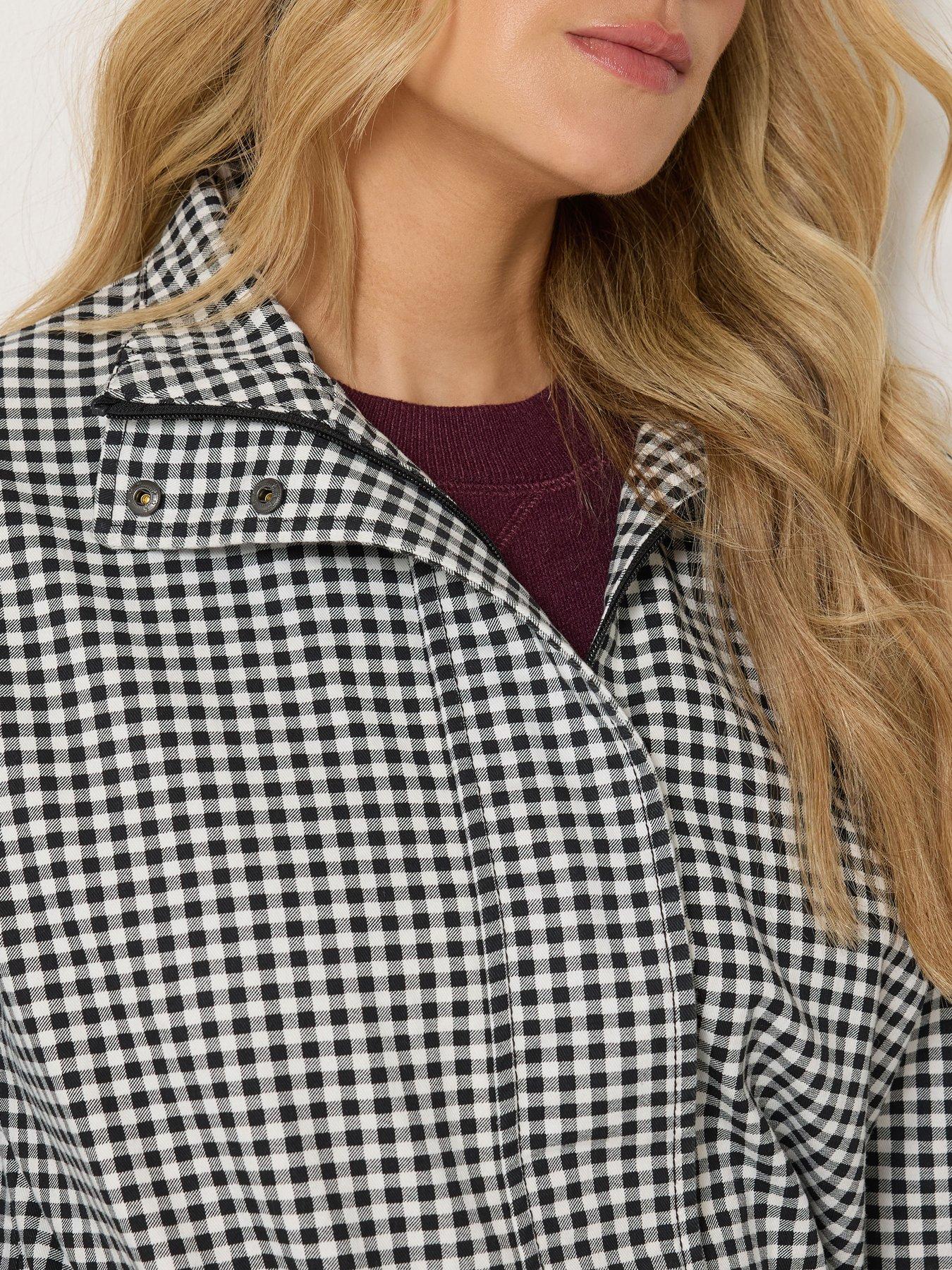 Image 4 of 4 of Yours Tall Gingham Check Windbreaker Jacket - Black