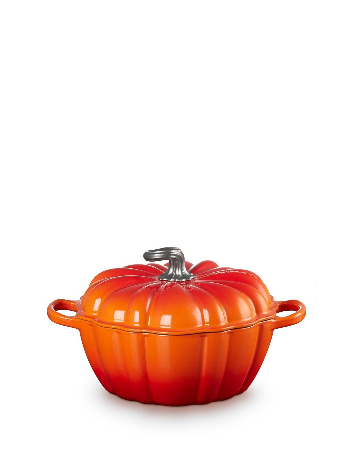 Image 2 of 6 of Le Creuset Cast Iron Signature Pumpkin Casserole 24cm Volcanic Marronnier Gold Knob
