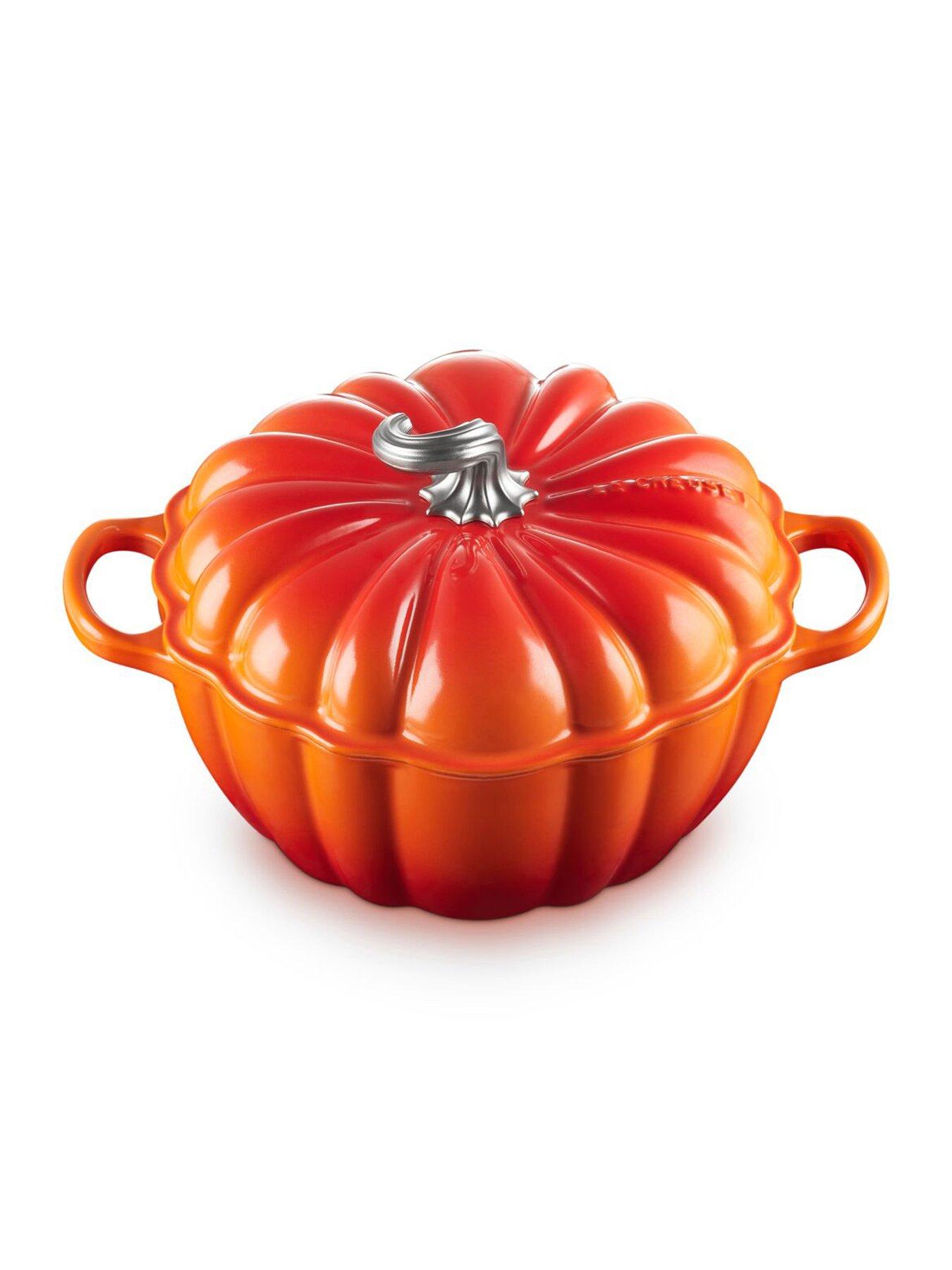 Image 3 of 6 of Le Creuset Cast Iron Signature Pumpkin Casserole 24cm Volcanic Marronnier Gold Knob