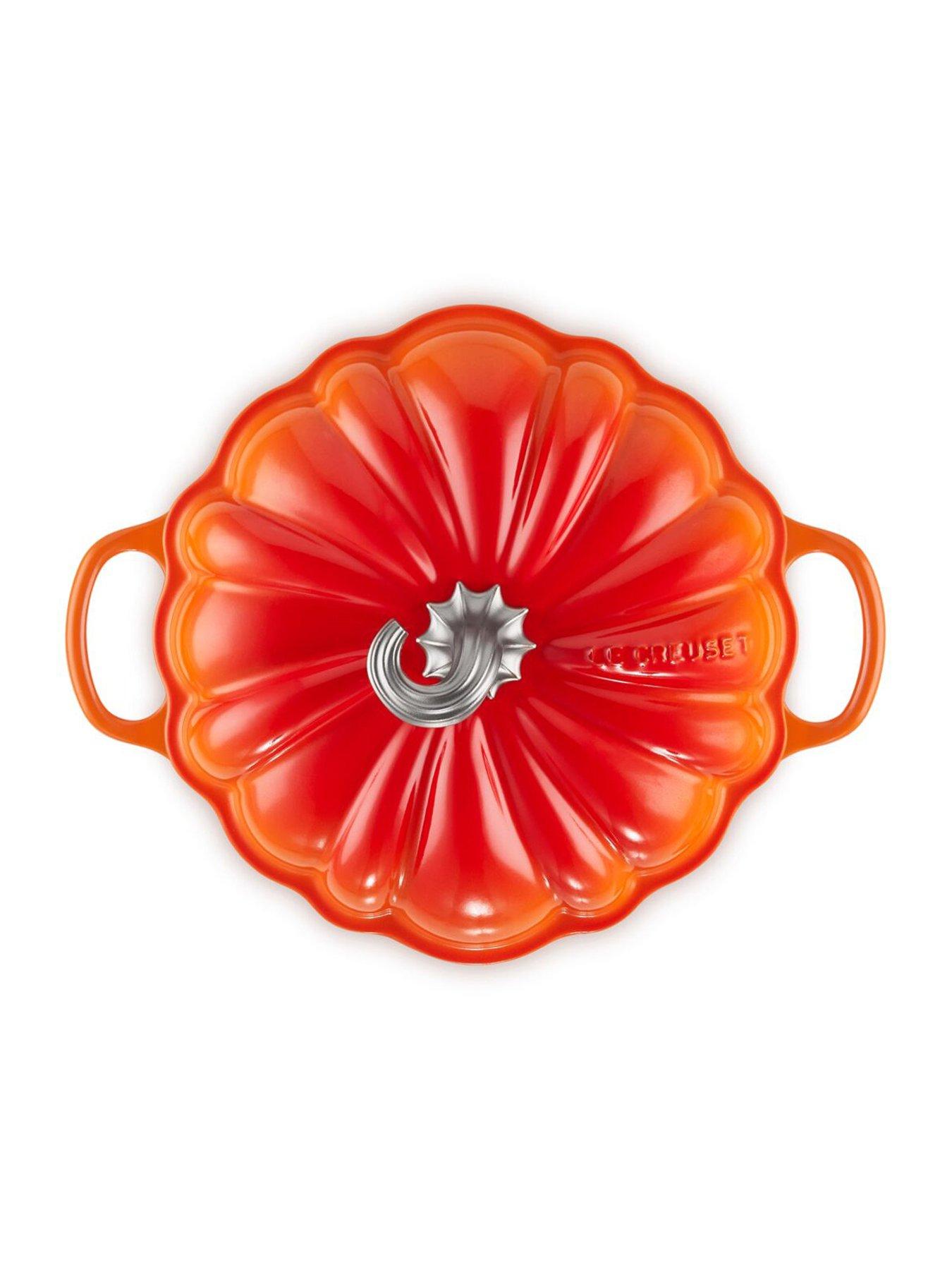 Image 4 of 6 of Le Creuset Cast Iron Signature Pumpkin Casserole 24cm Volcanic Marronnier Gold Knob