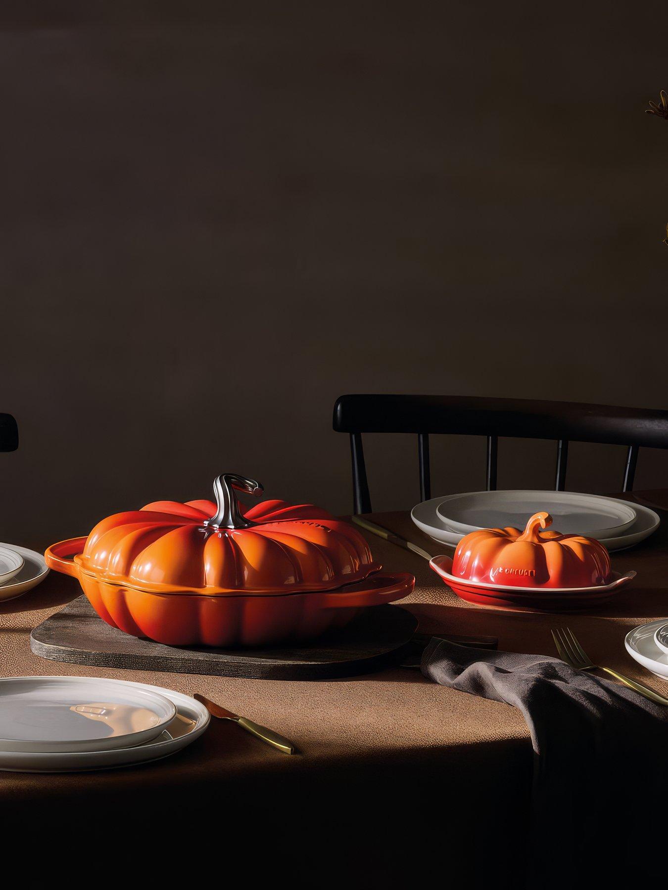 Image 1 of 6 of Le Creuset Le Creuset Cast Iron Signature Pumpkin Shallow Casserole 28cm Volcanic Gold Knob