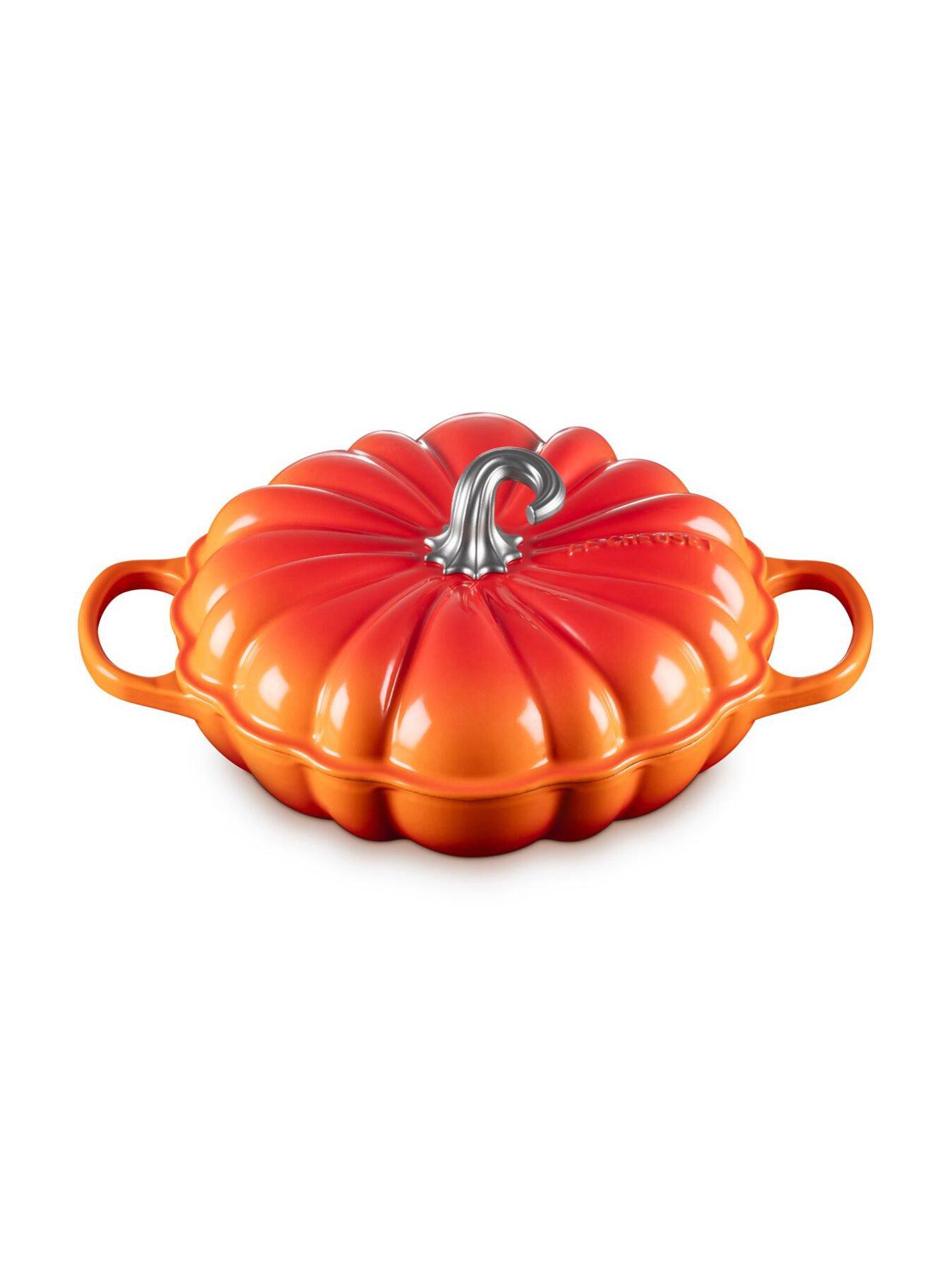 Image 3 of 6 of Le Creuset Le Creuset Cast Iron Signature Pumpkin Shallow Casserole 28cm Volcanic Gold Knob