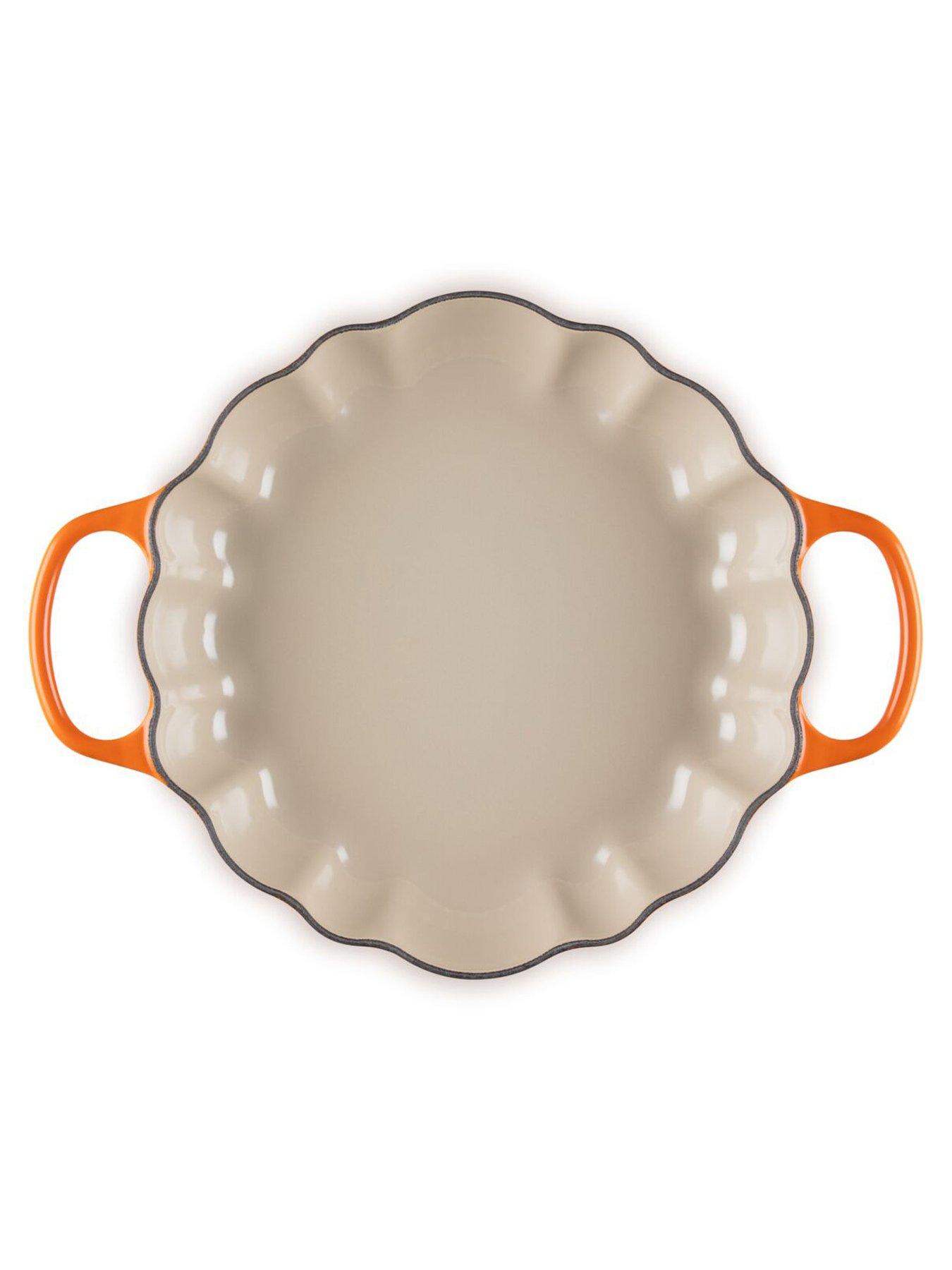 Image 6 of 6 of Le Creuset Le Creuset Cast Iron Signature Pumpkin Shallow Casserole 28cm Volcanic Gold Knob