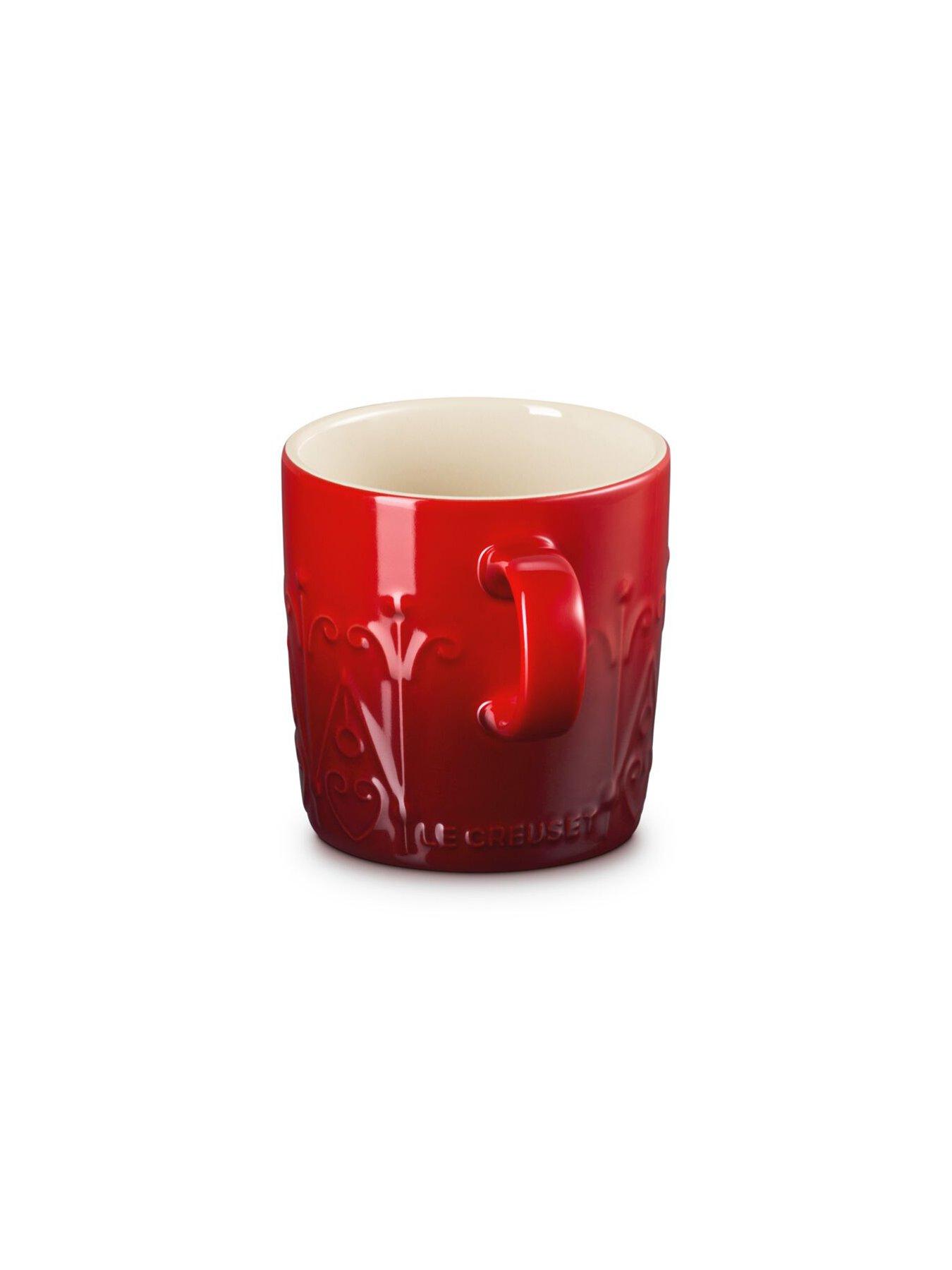 Image 2 of 6 of Le Creuset Le Creuset Stoneware London 350ml Coffee Mug Christmas Relief Cerise