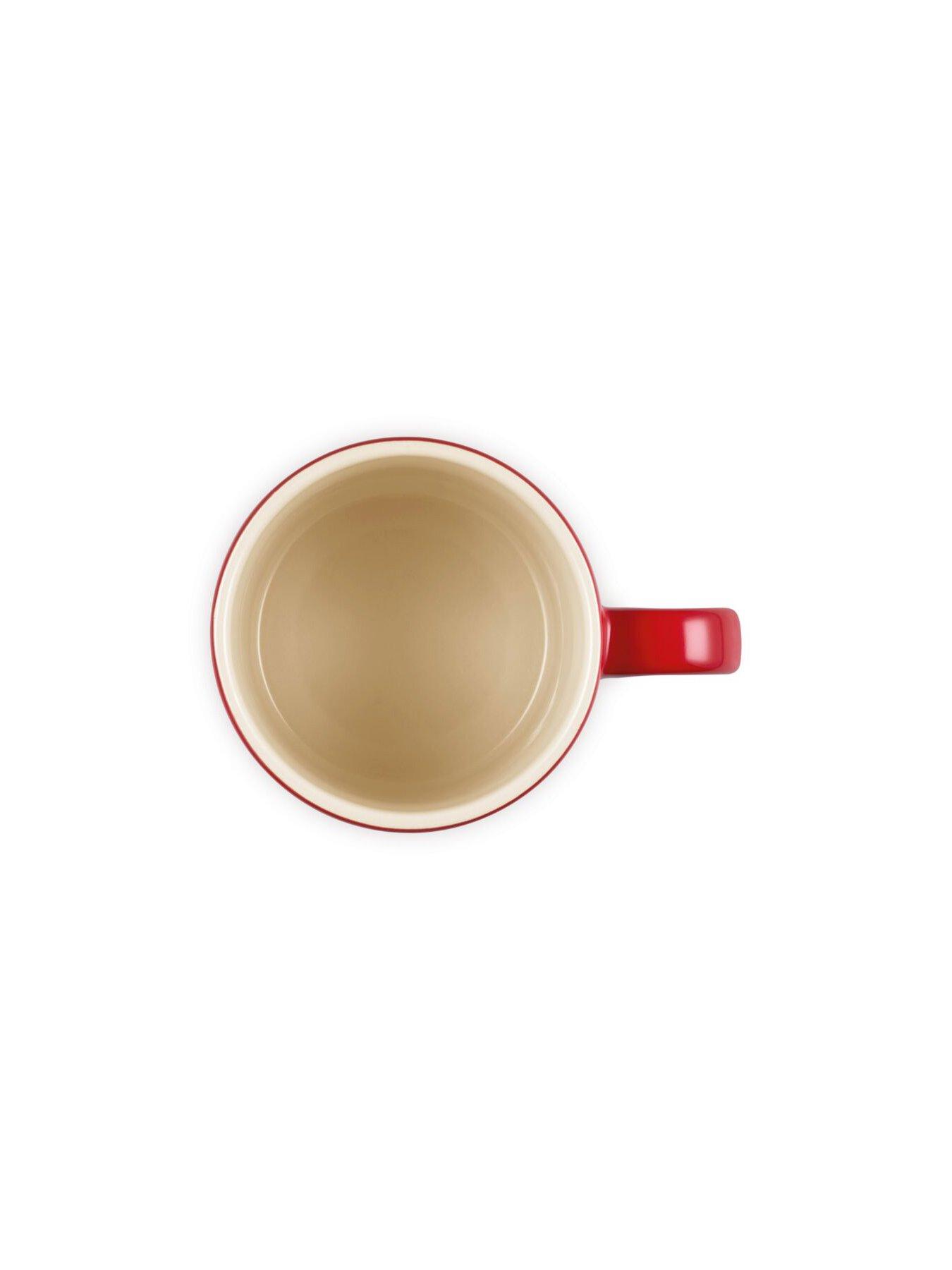Image 6 of 6 of Le Creuset Le Creuset Stoneware London 350ml Coffee Mug Christmas Relief Cerise