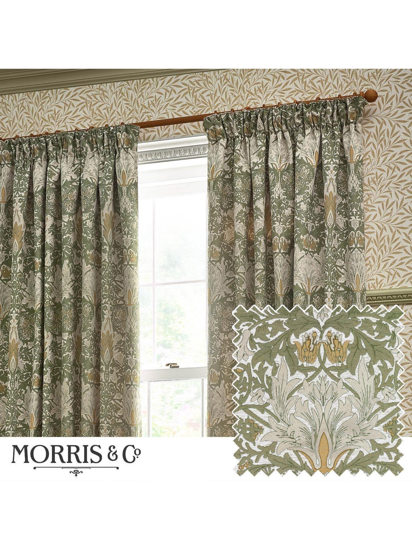 Image 5 of 5 of Morris & Co SNAKESHEAD 229X229 PENCIL PLEAT CURTAINS SUNFLOWER/STONE