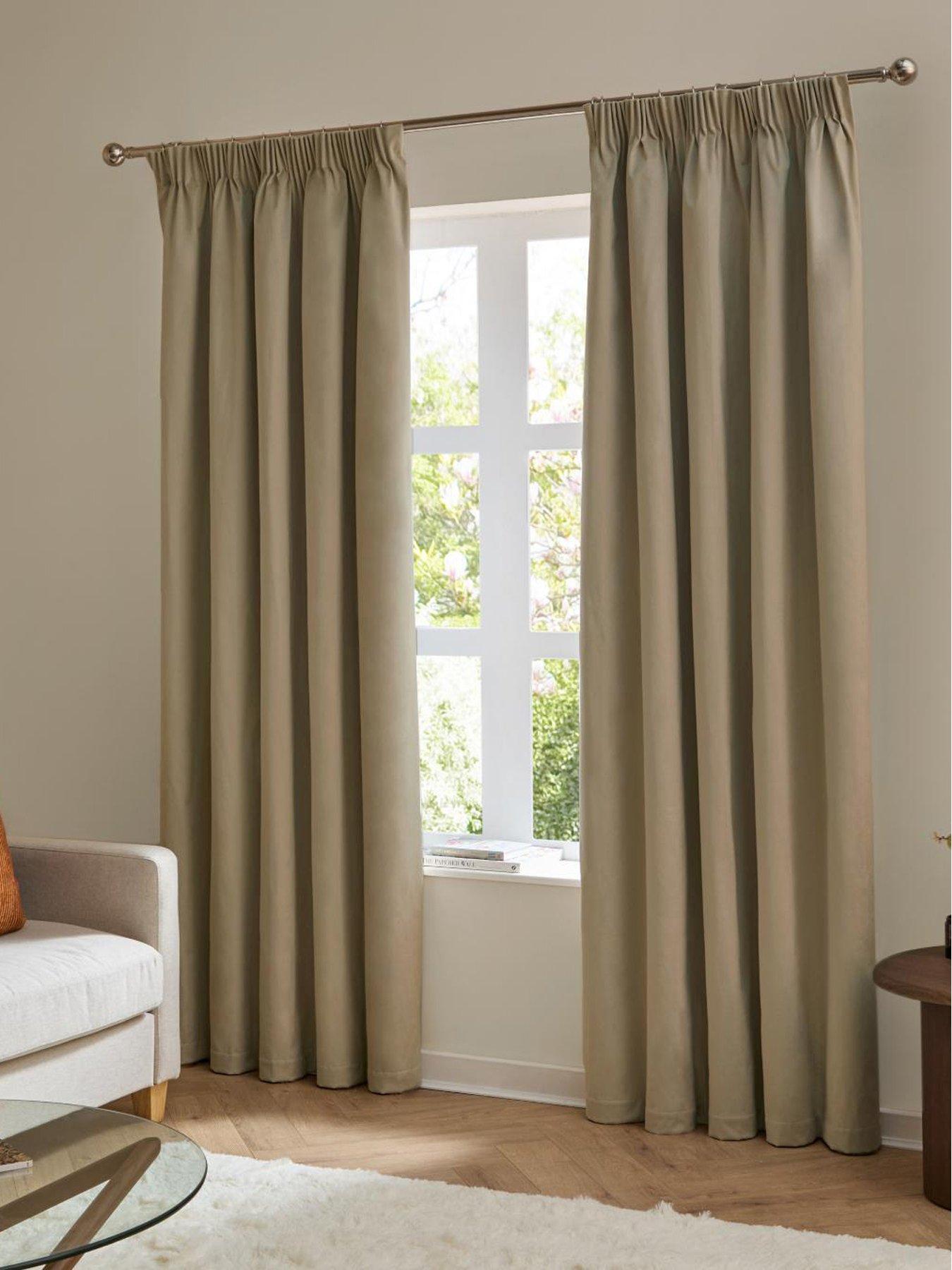 Image 1 of 7 of Furn THE ULTIMATE VELVET BLACKOUT 117X183 PENCIL PLEAT CURTAINS MOCHA