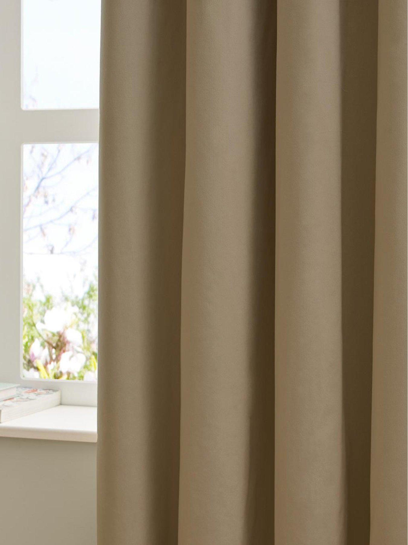 Image 3 of 7 of Furn THE ULTIMATE VELVET BLACKOUT 117X183 PENCIL PLEAT CURTAINS MOCHA