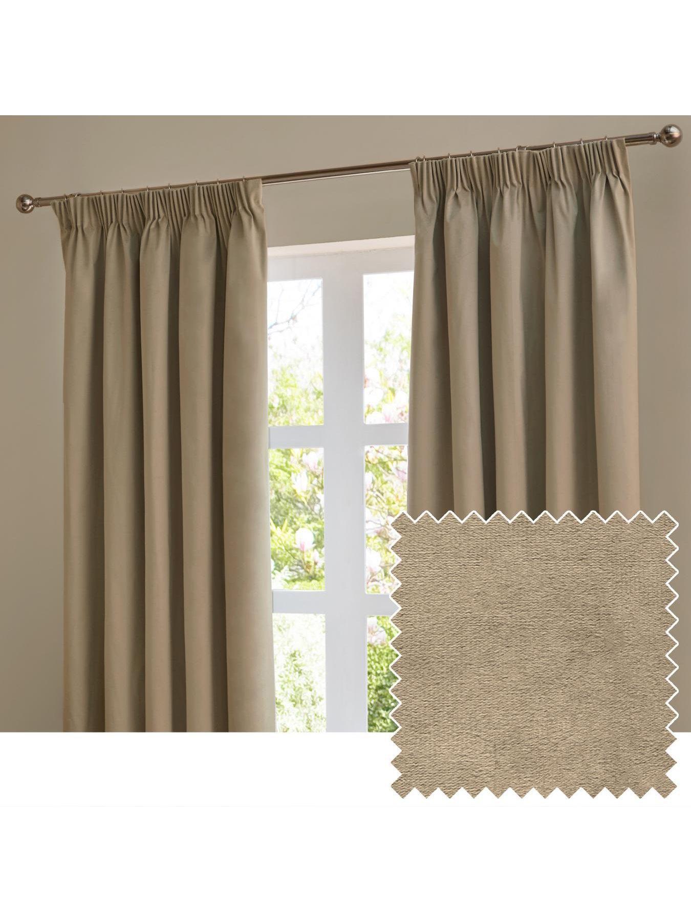 Image 7 of 7 of Furn THE ULTIMATE VELVET BLACKOUT 117X183 PENCIL PLEAT CURTAINS MOCHA