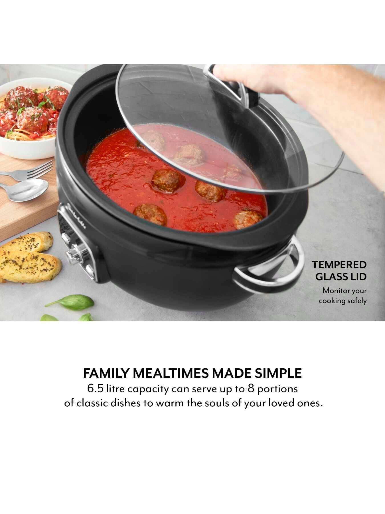 Image 3 of 7 of Sur La Table Core 6.5 Litre Digital Slow Cooker, Removable Pot, 320W, Black