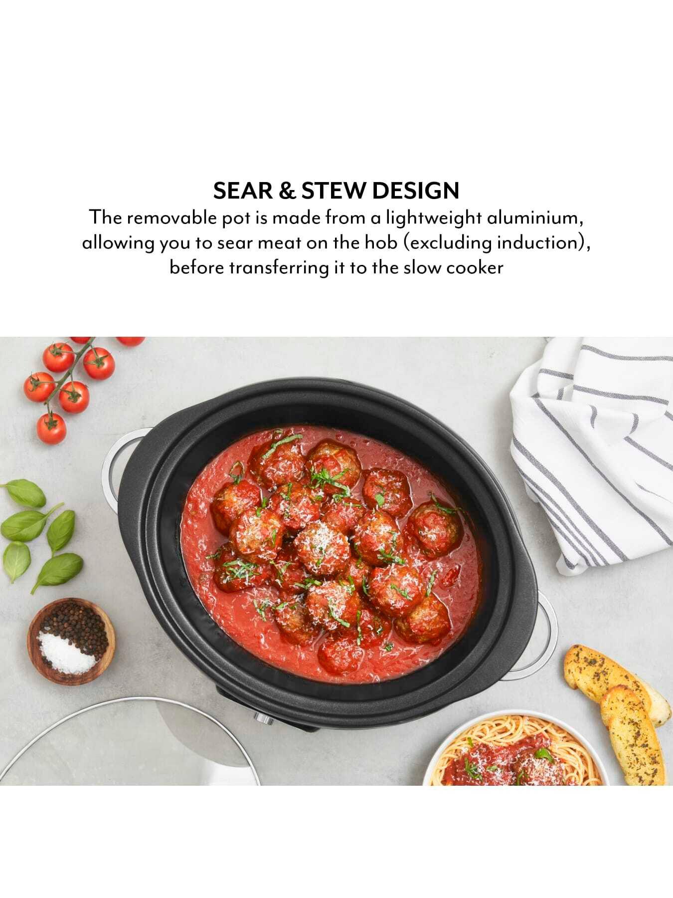 Image 4 of 7 of Sur La Table Core 6.5 Litre Digital Slow Cooker, Removable Pot, 320W, Black