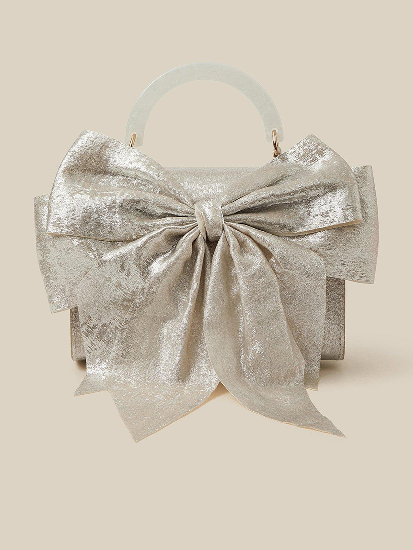 Image 1 of 4 of Monsoon Girls Satin Bow Mop Handle Bag - Gold