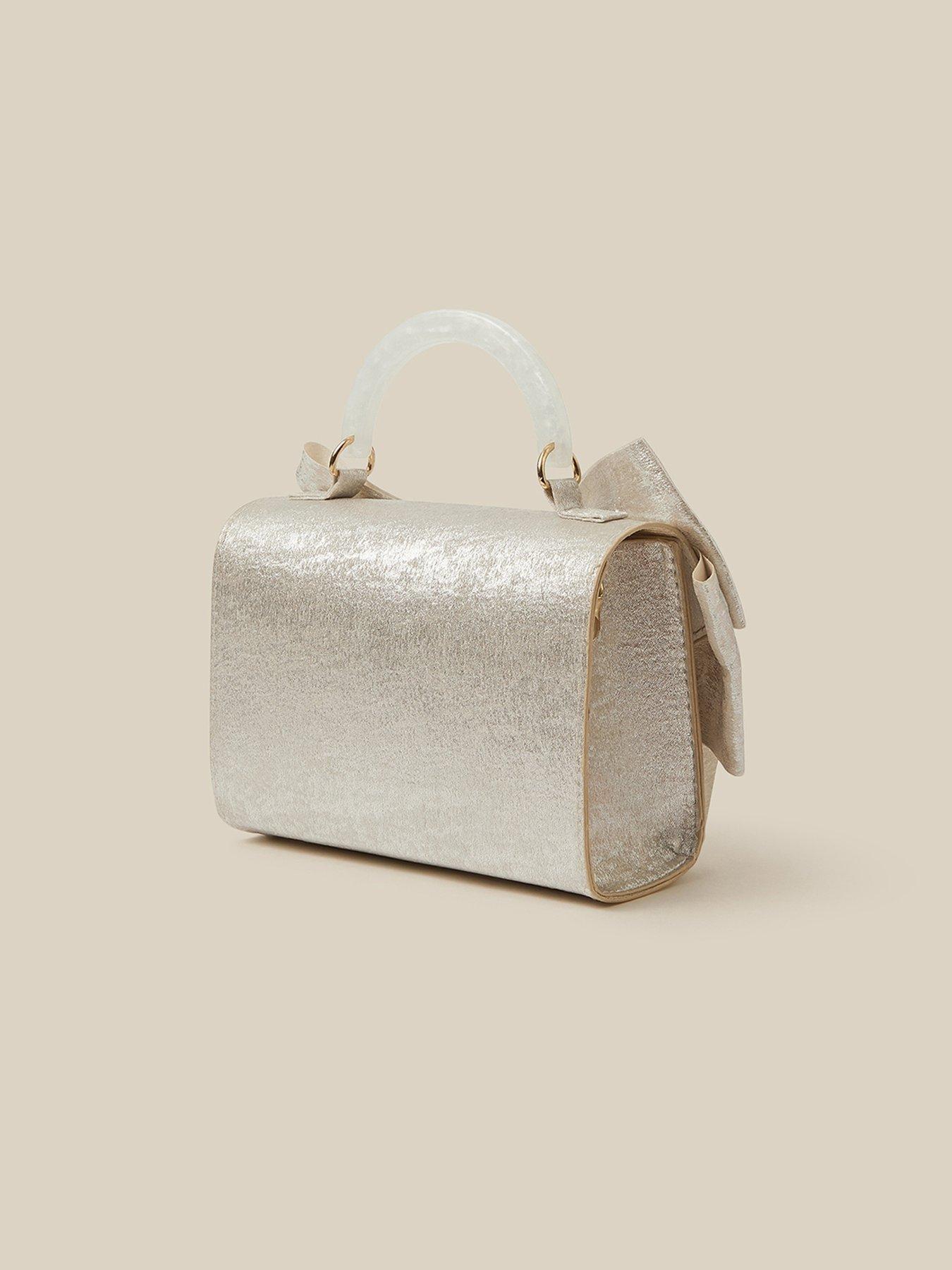 Image 2 of 4 of Monsoon Girls Satin Bow Mop Handle Bag - Gold