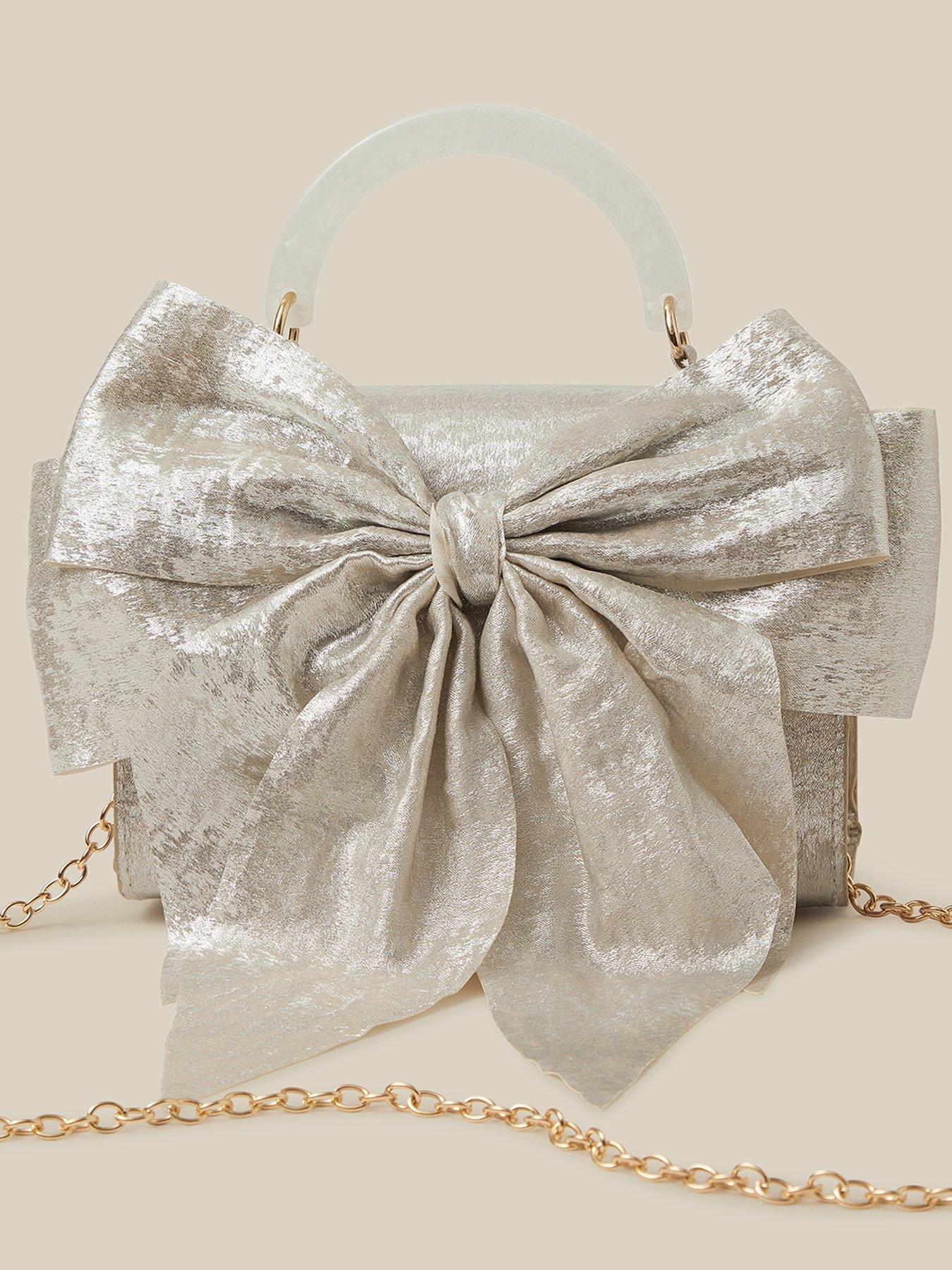 Image 3 of 4 of Monsoon Girls Satin Bow Mop Handle Bag - Gold