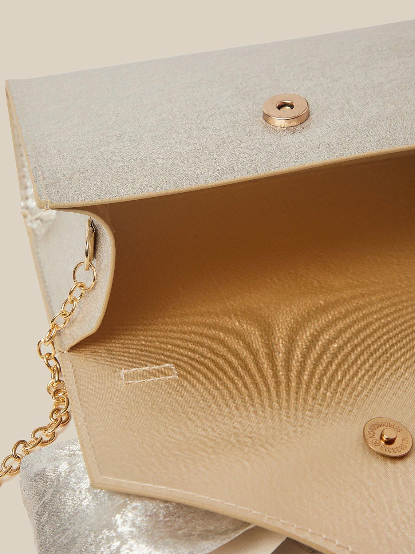 Image 4 of 4 of Monsoon Girls Satin Bow Mop Handle Bag - Gold