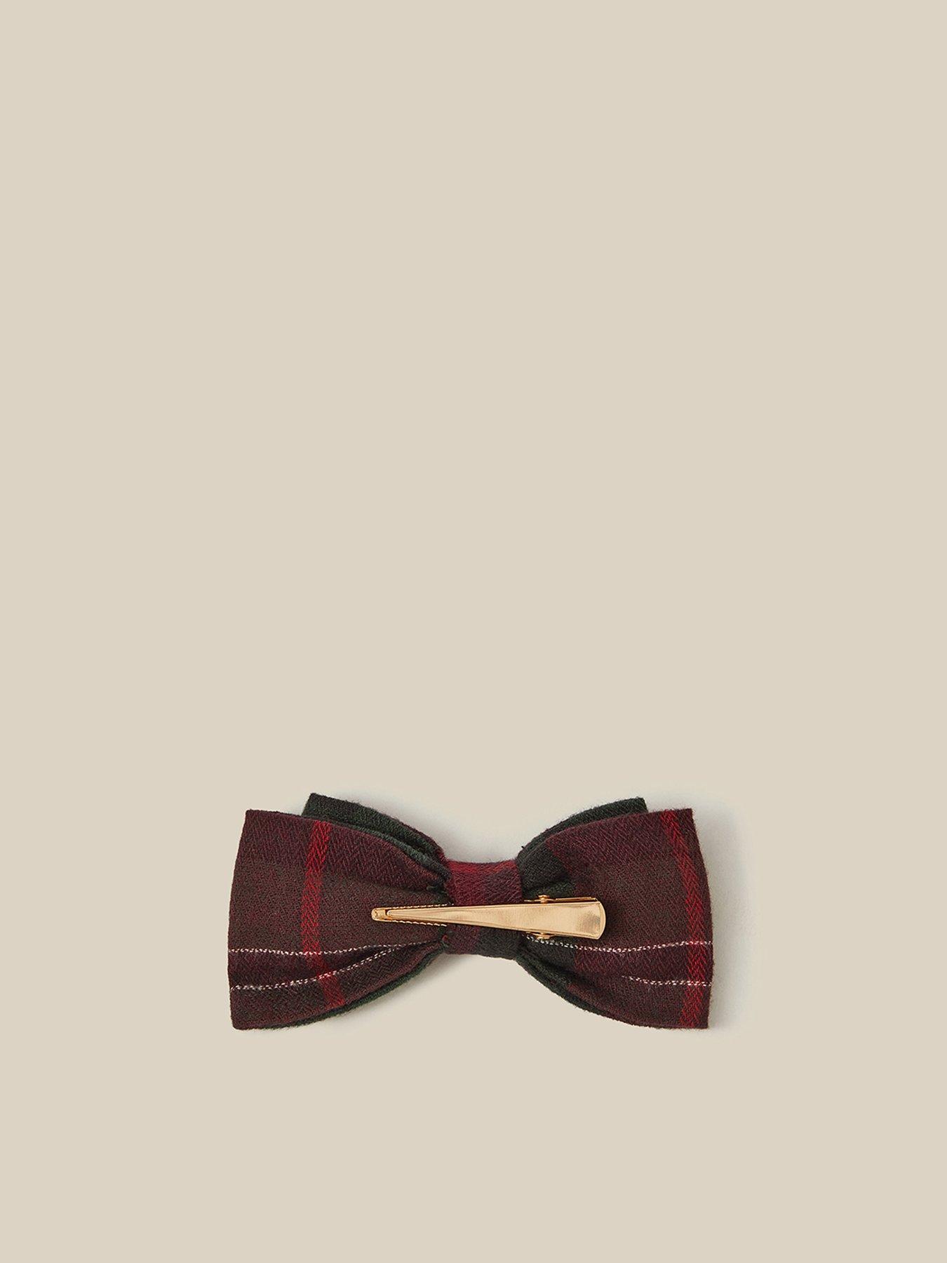 Image 2 of 3 of Monsoon Girls Tartan Bow Clip - Multi