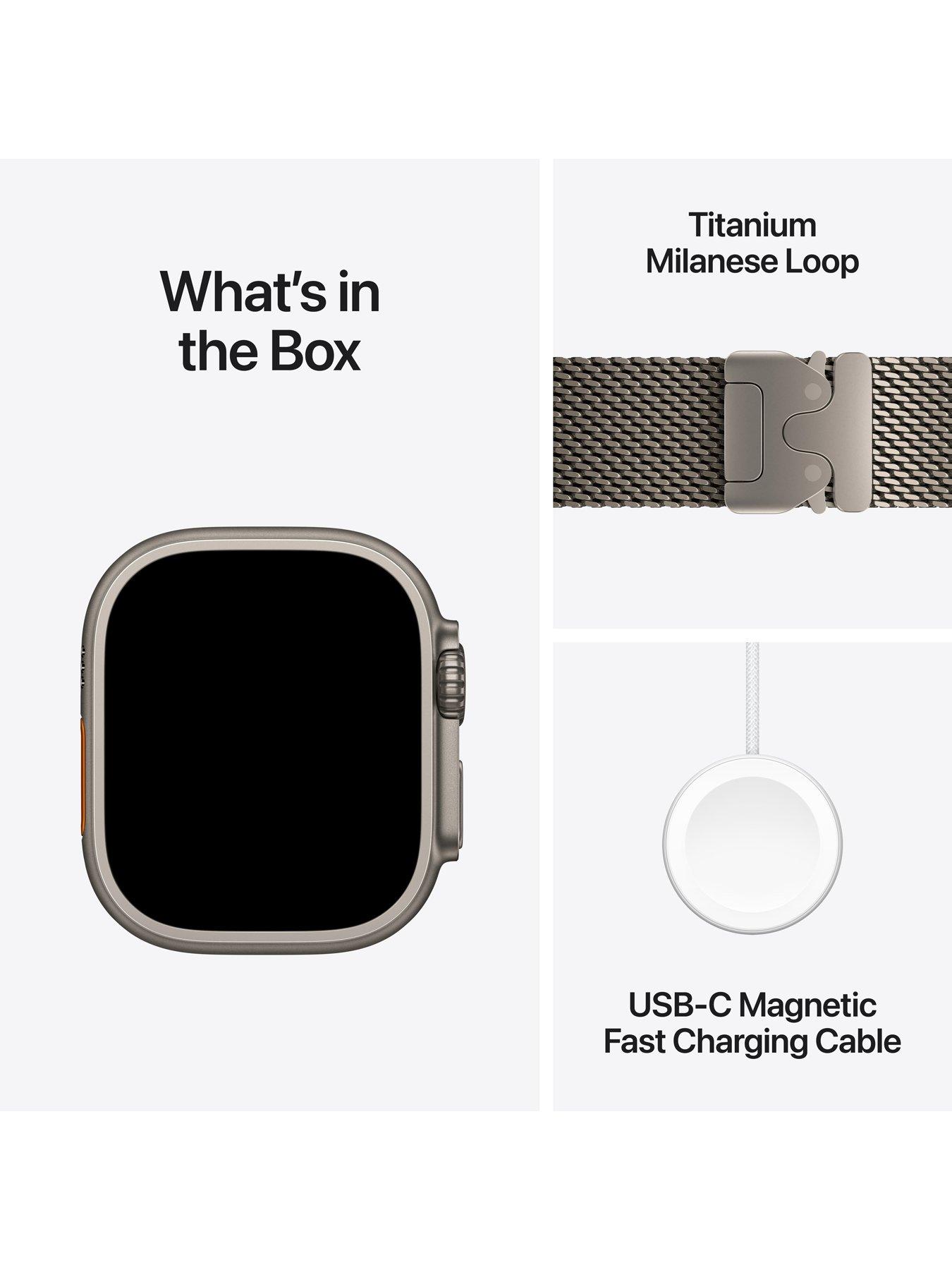 Image 7 of 7 of Apple Watch Ultra 4 (GPS + Cellular) 49mm Natural Titanium Case with Natural Titanium Milanese Loop - Medium