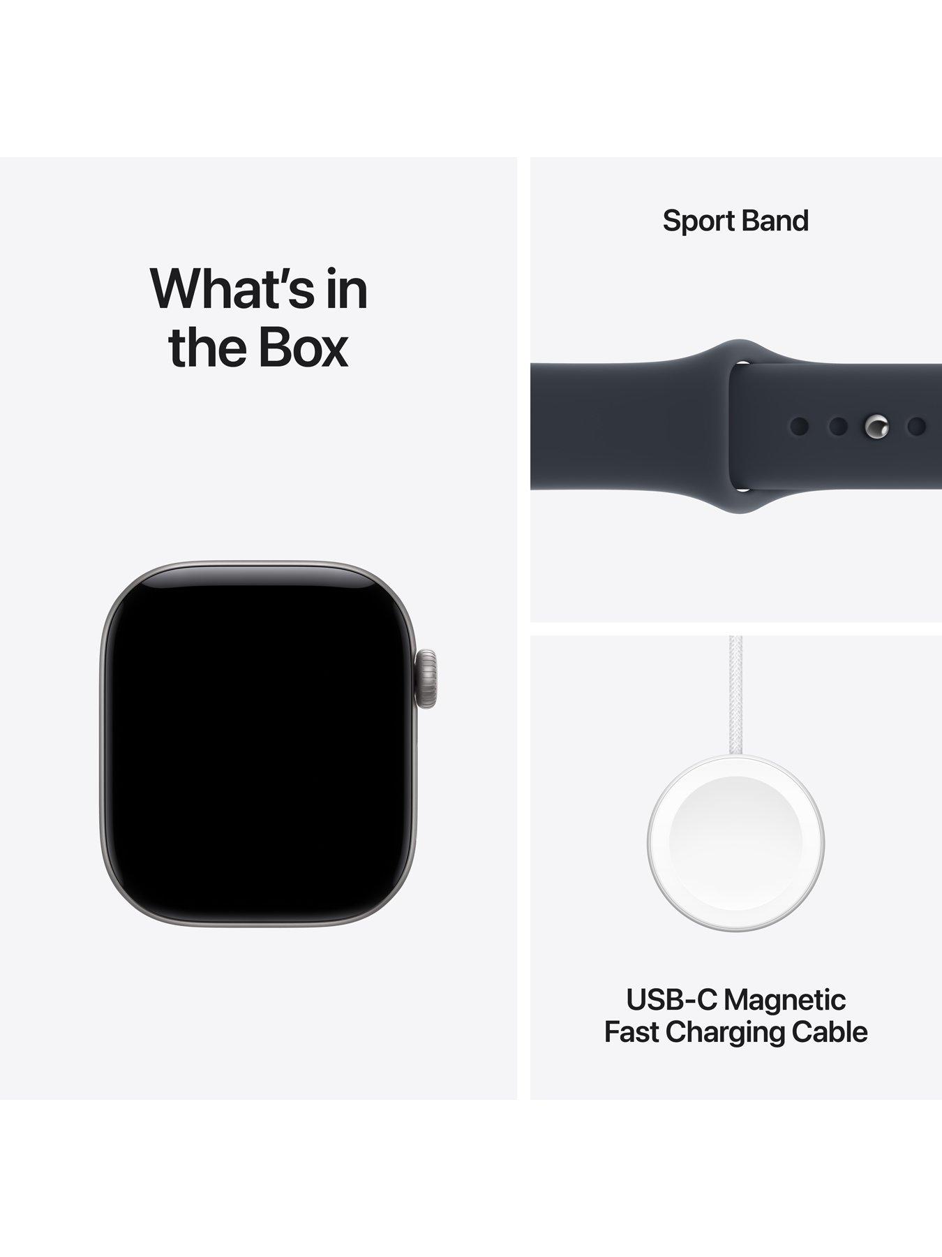 Image 7 of 8 of Apple Watch Series 12 (GPS) 42mm Space Grey Aluminium Case with Navy Blue Sport Band - M/L