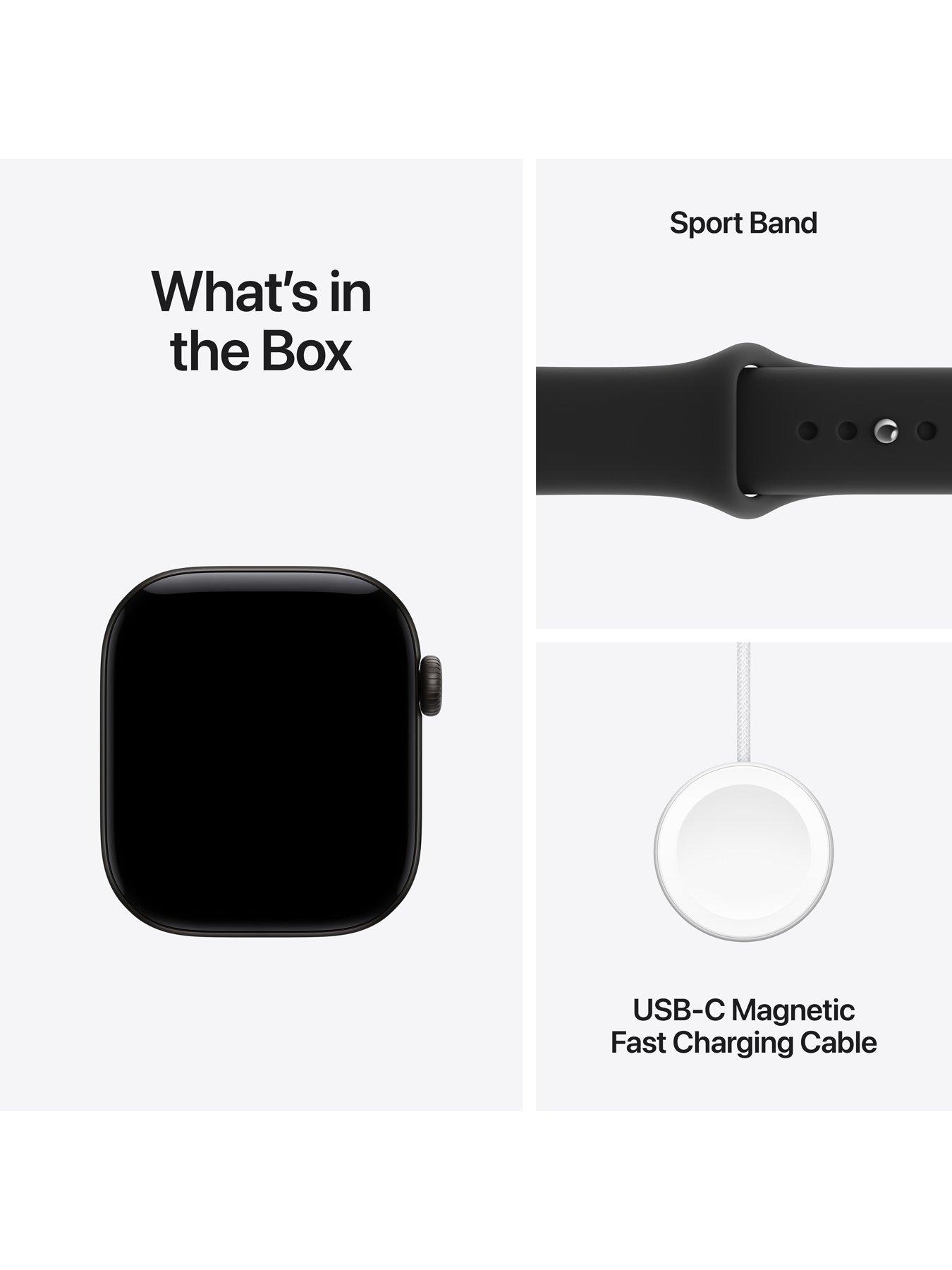Image 7 of 8 of Apple Watch Series 12 (GPS) 42mm Black Aluminium Case with Black Sport Band - S/M