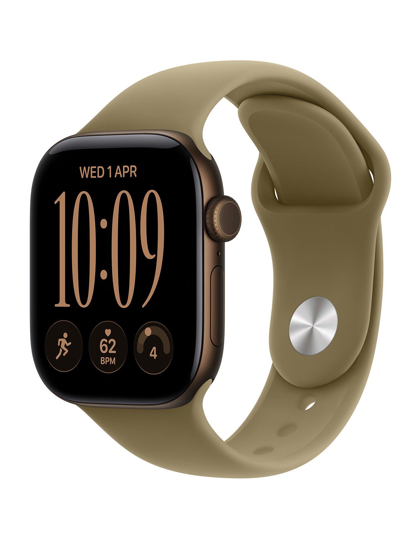 Apple Watch Series 12 (GPS) 42mm Dark Bronze Aluminium Case with Olive Sport Band - S/M