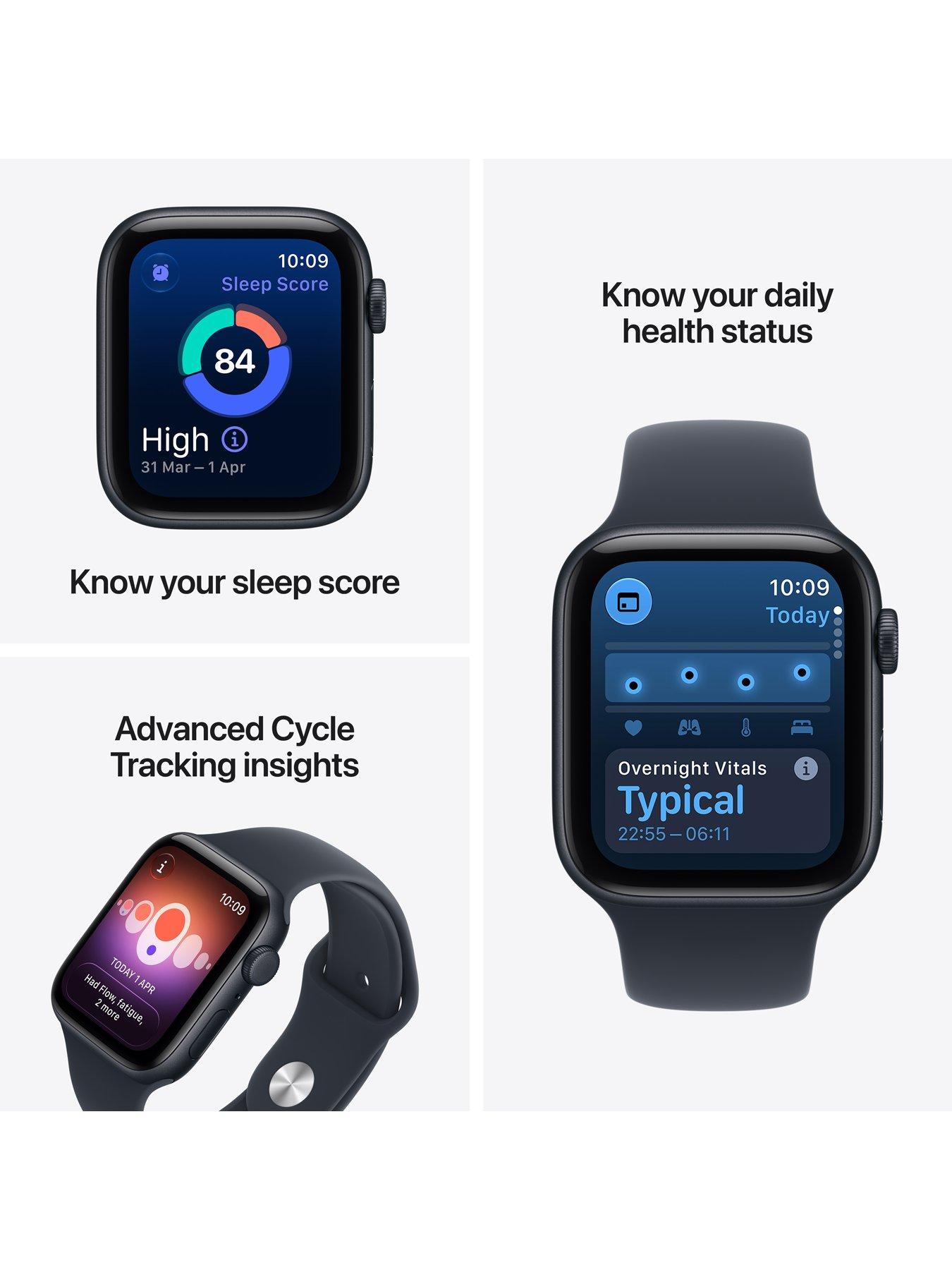 Image 2 of 7 of Apple Watch SE 3 (GPS + Cellular, 2026)&nbsp;44mm Midnight Aluminium Case with Navy Blue Sport Band - M/L