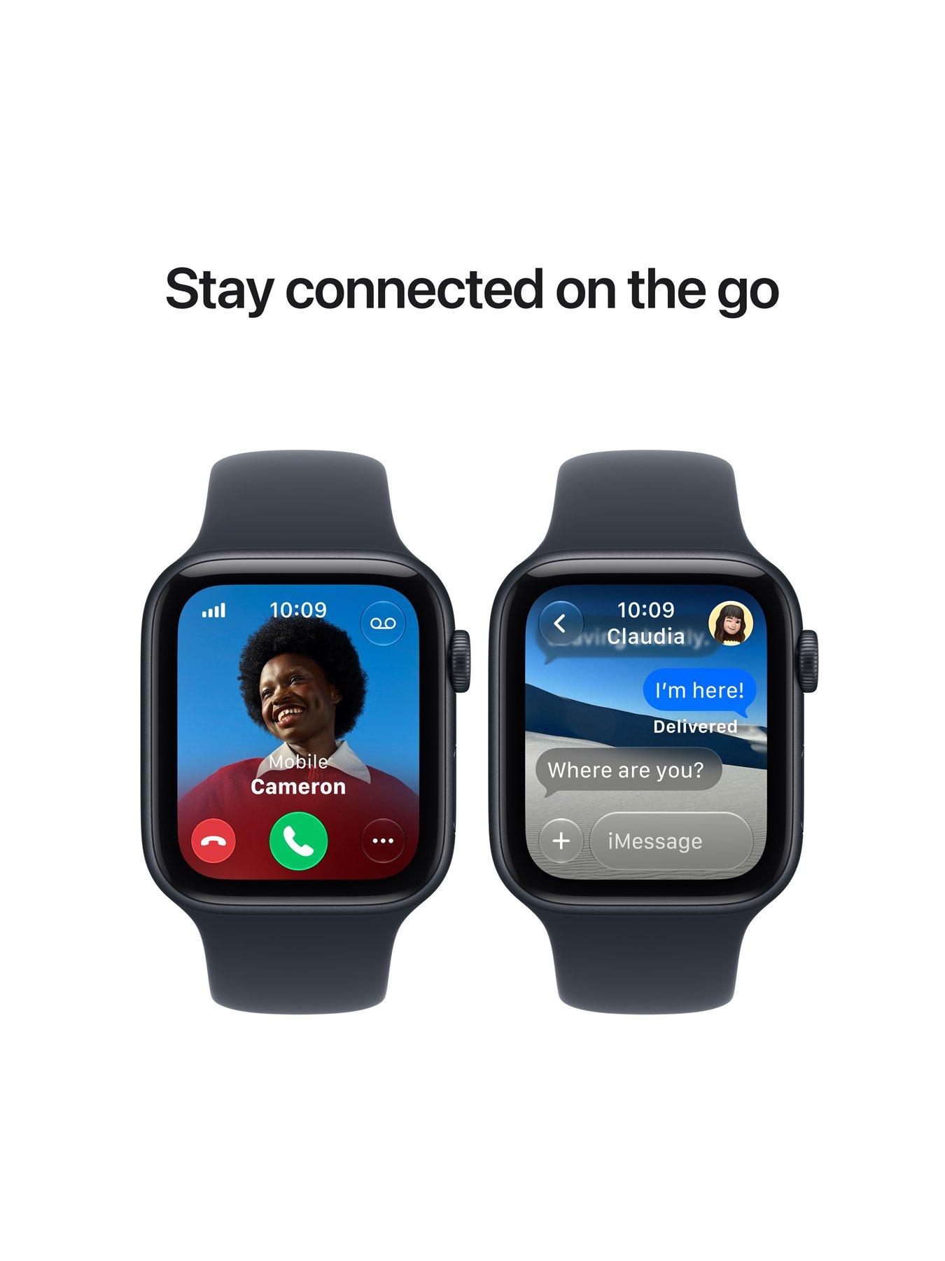Image 5 of 7 of Apple Watch SE 3 (GPS + Cellular, 2026)&nbsp;44mm Midnight Aluminium Case with Navy Blue Sport Band - M/L