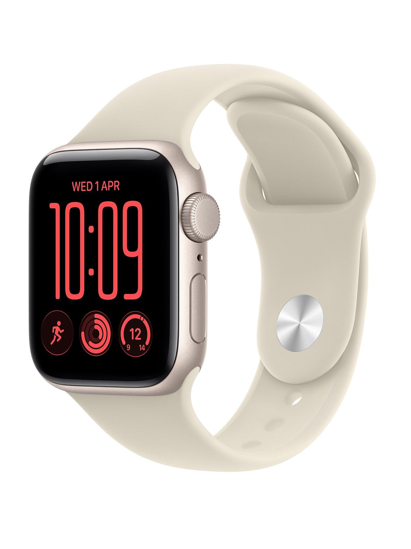 Apple Watch SE 3 (GPS, 2026) 40mm Starlight Aluminium Case with Sand Sport Band - M/L