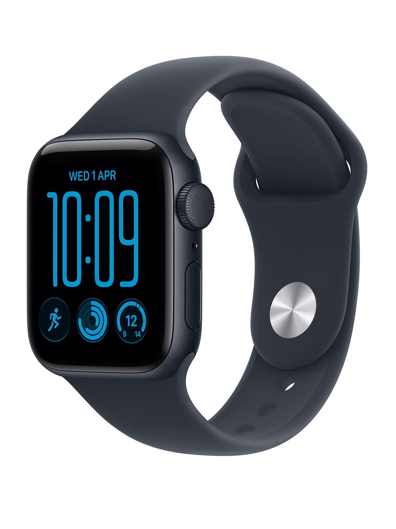 Image 1 of 7 of Apple Watch SE 3 (GPS, 2026) 40mm Midnight Aluminium Case with Navy Blue Sport Band - M/L