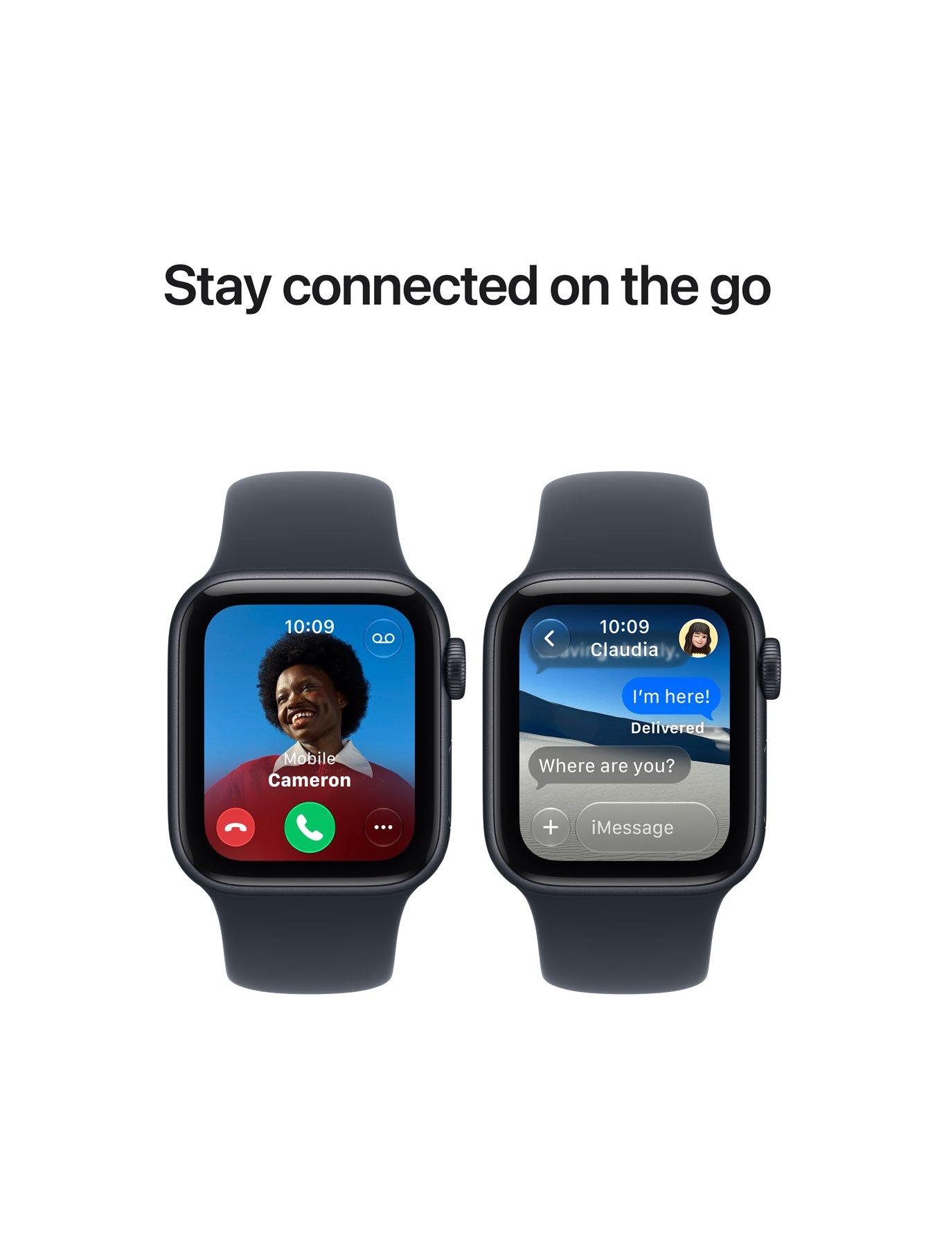 Image 5 of 7 of Apple Watch SE 3 (GPS, 2026) 40mm Midnight Aluminium Case with Navy Blue Sport Band - M/L
