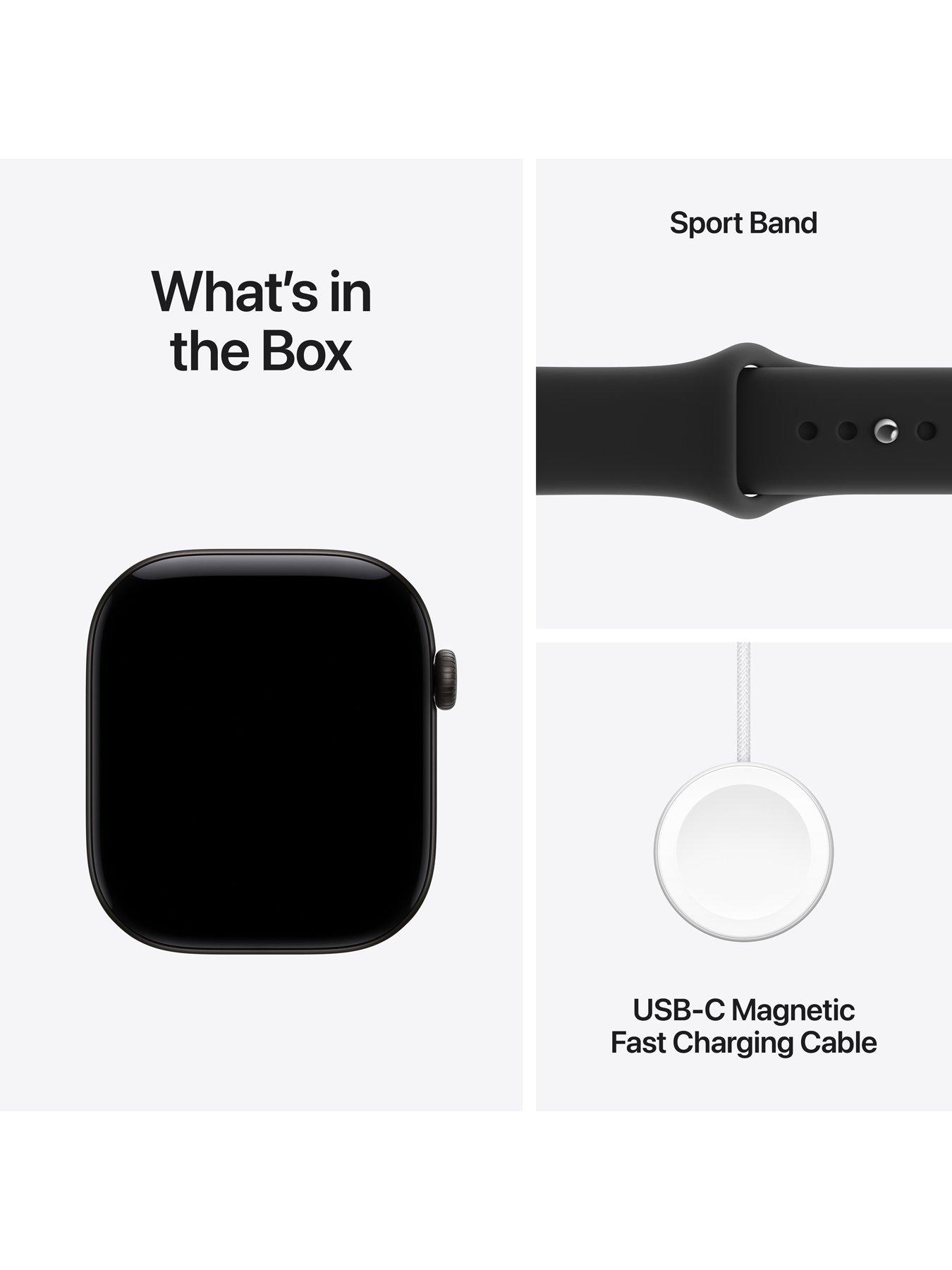 Image 7 of 8 of Apple Watch Series 12 (GPS) 46mm Black Aluminium Case with Black Sport Band - M/L