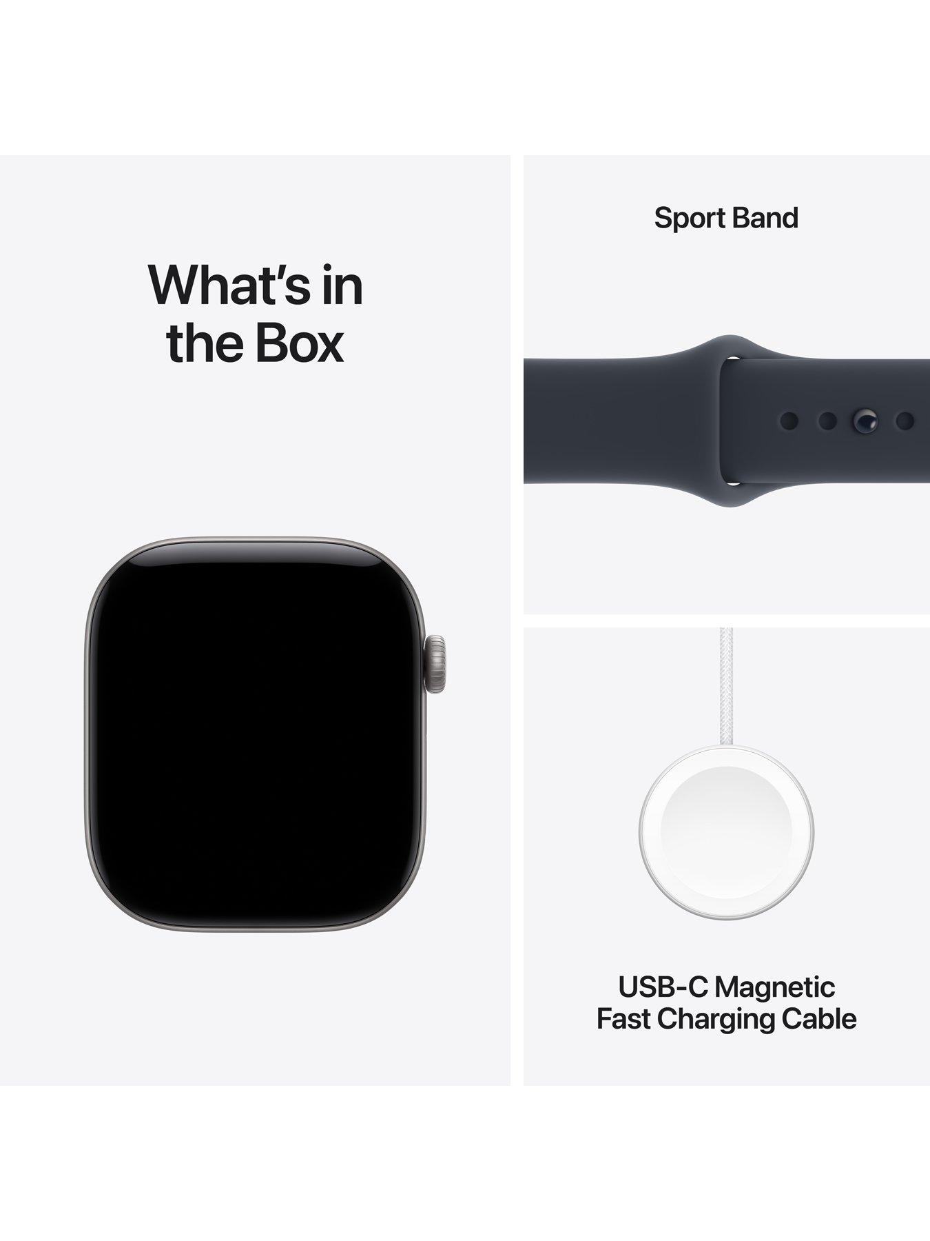 Image 7 of 8 of Apple Watch Series 12 (GPS + Cellular) 46mm Space Grey Aluminium Case with Navy Blue Sport Band - M/L
