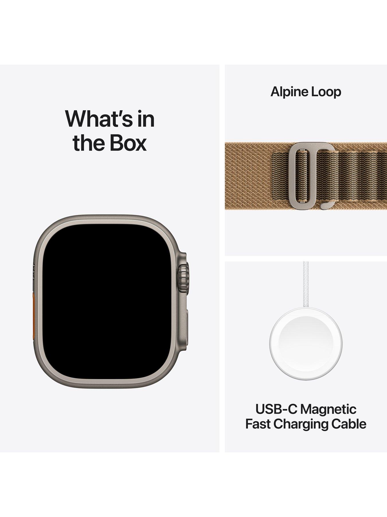 Image 7 of 7 of Apple Watch Ultra 4 (GPS + Cellular) 49mm Natural Titanium Case with Desert Alpine Loop - Large