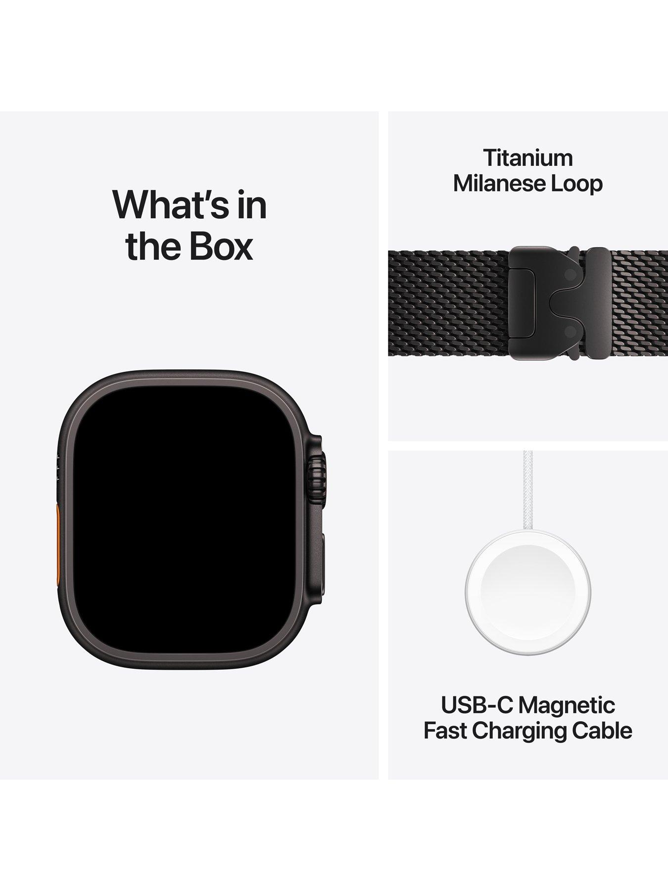 Image 7 of 7 of Apple Watch Ultra 4 (GPS + Cellular) 49mm Black Titanium Case with Black Titanium Milanese Loop - Large