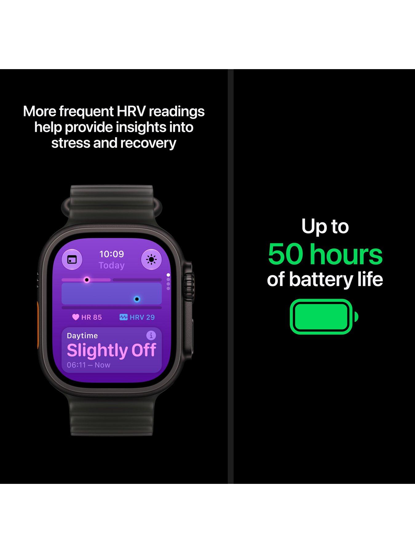 Image 4 of 7 of Apple Watch Ultra 4 (GPS + Cellular) 49mm Black Titanium Case with Translucent Black Ocean Band