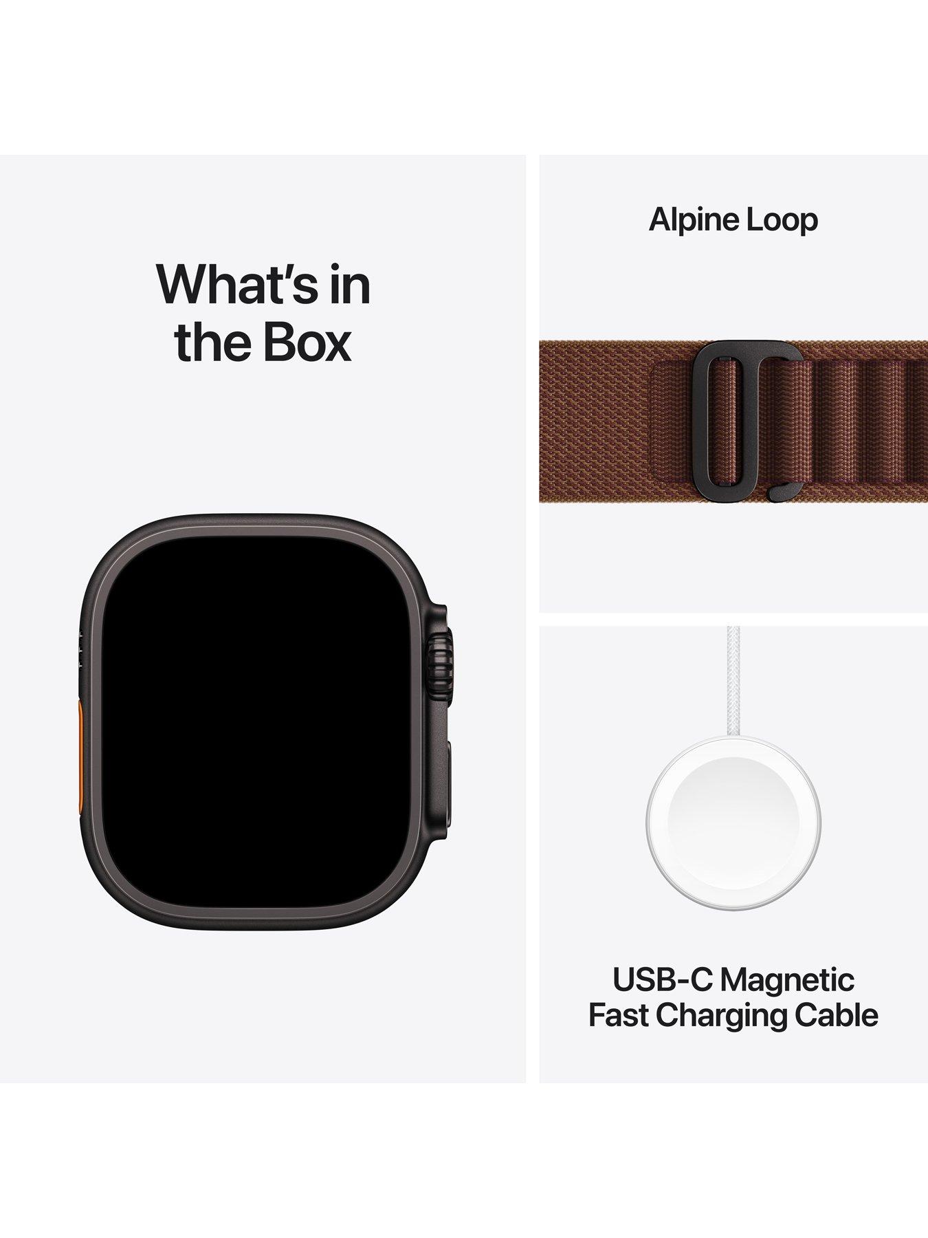 Image 7 of 7 of Apple Watch Ultra 4 (GPS + Cellular) 49mm Black Titanium Case with Burgundy Alpine Loop - Large