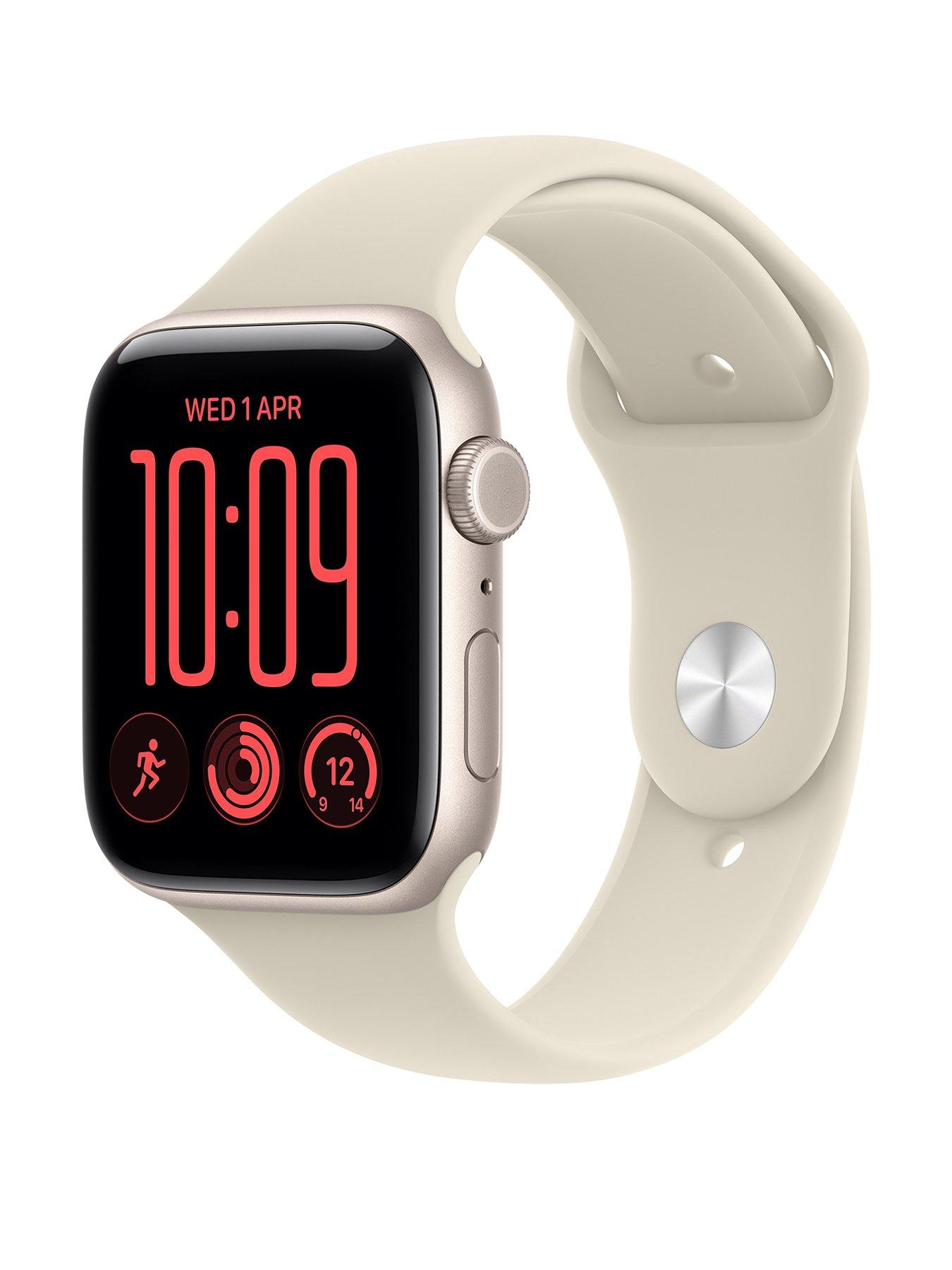 Apple Watch SE 3 (GPS + Cellular, 20260  44mm Starlight Aluminium Case with Sand Sport Band - M/L