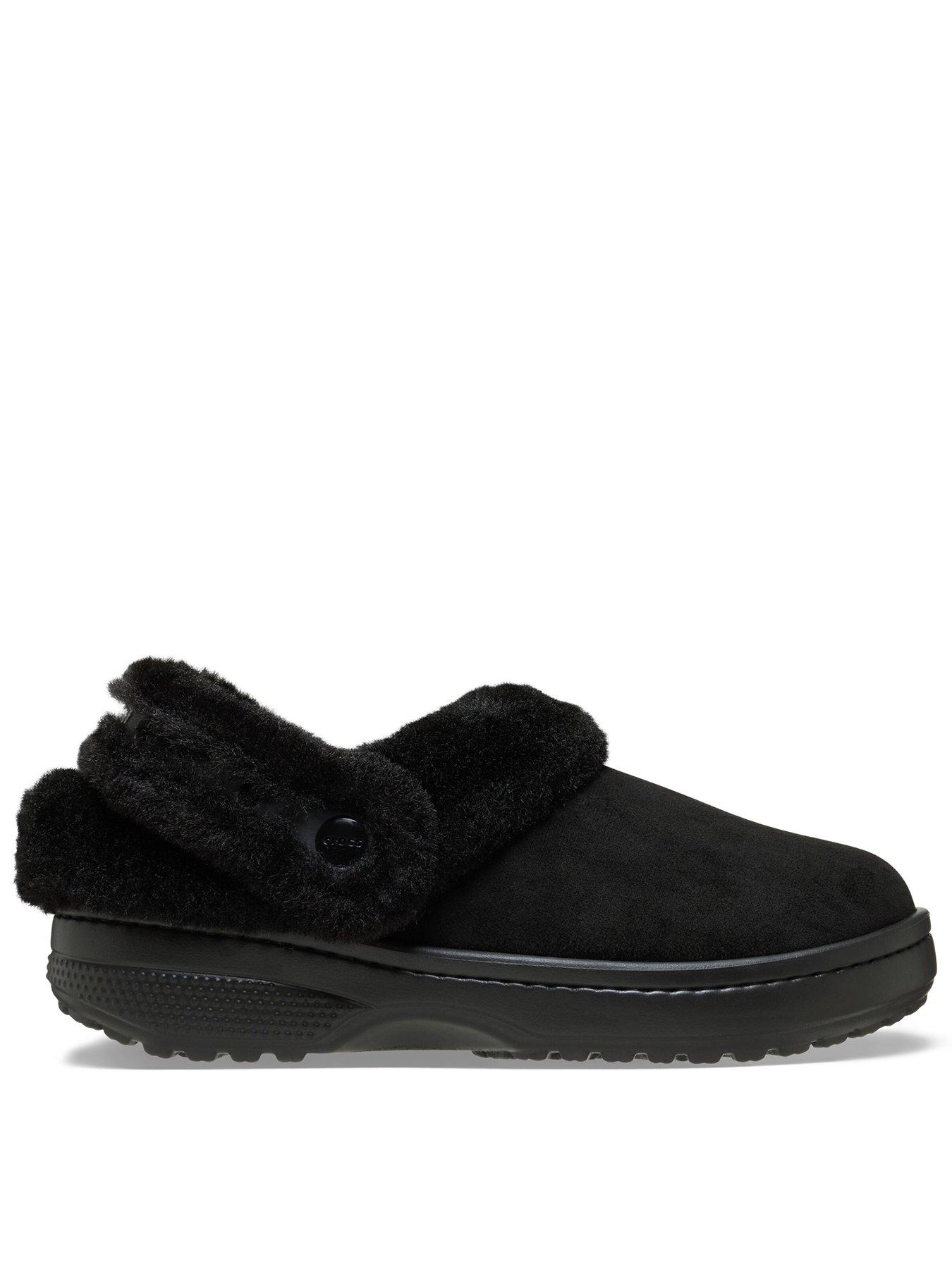 Image 1 of 6 of Crocs Crocs Womens Classic Unfurgettable Fuzzy Lined Clogs - Black