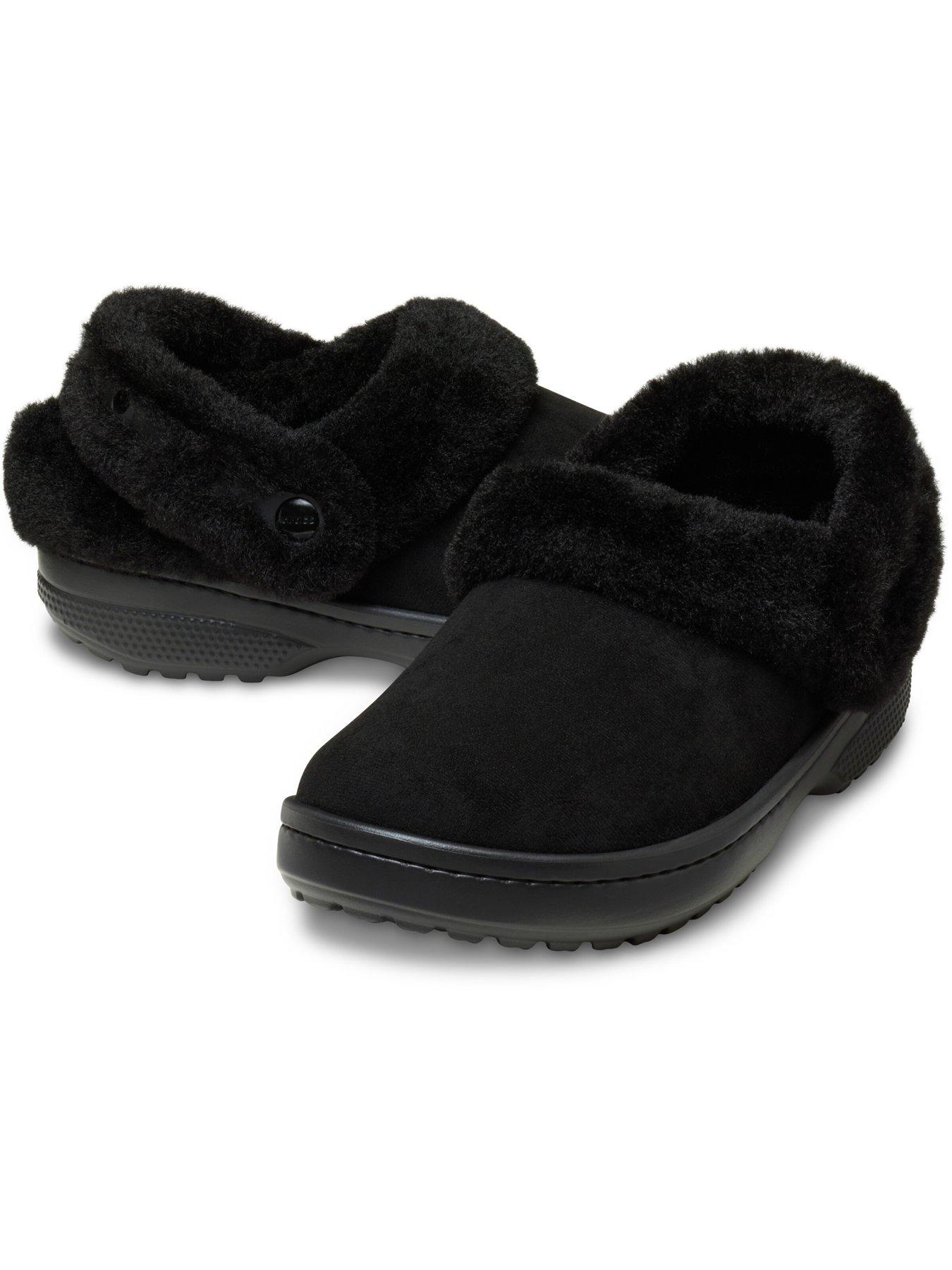 Image 6 of 6 of Crocs Crocs Womens Classic Unfurgettable Fuzzy Lined Clogs - Black