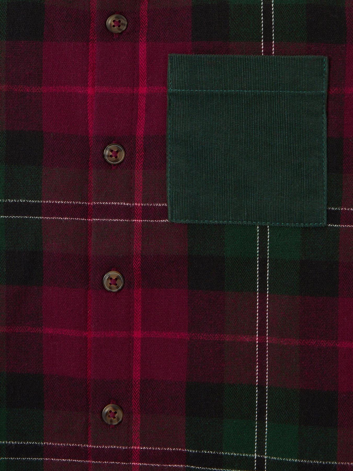 Image 3 of 3 of Monsoon Boys Christmas Check Bow Tie Shirt - Dark Red