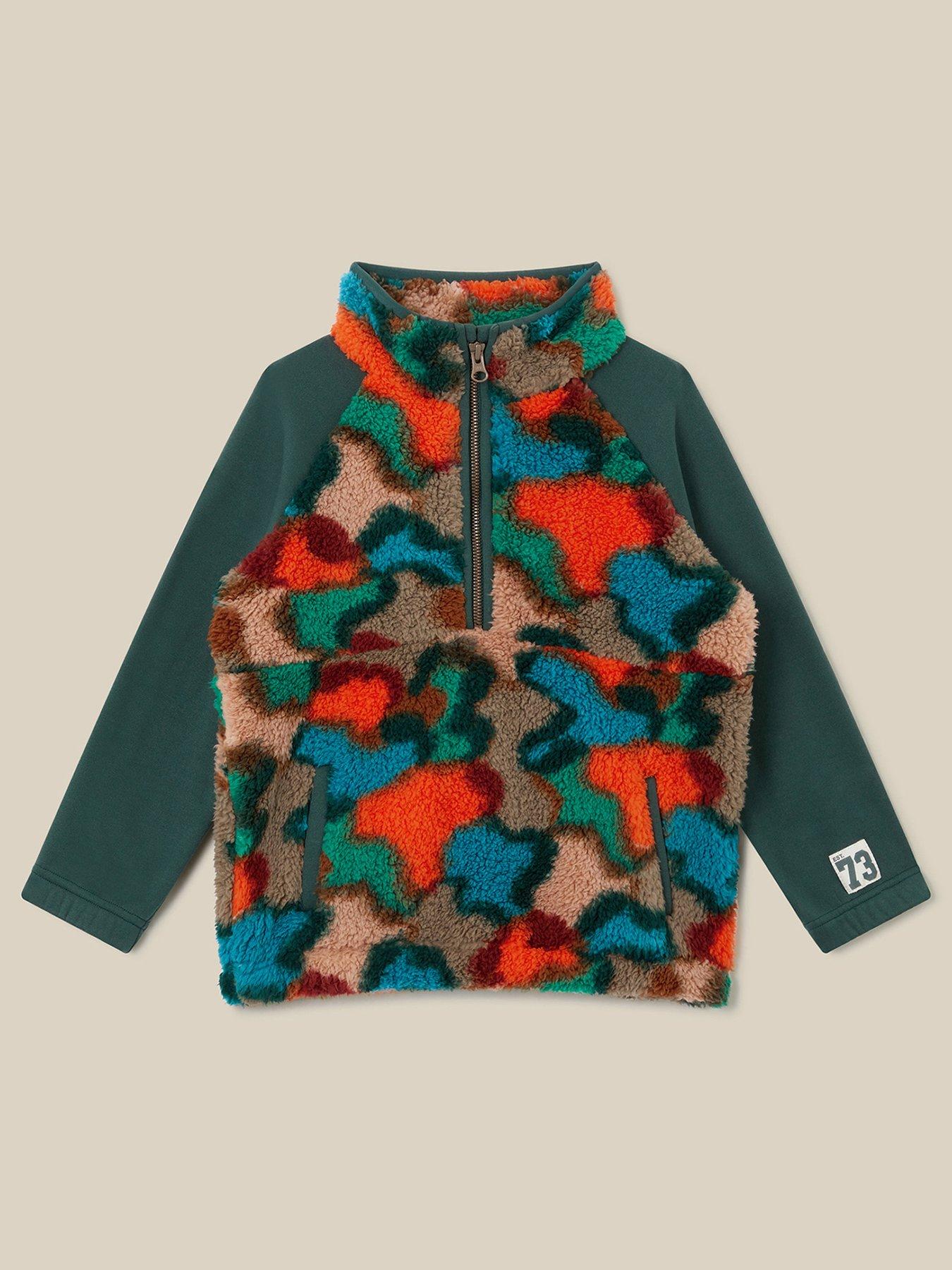 Image 1 of 3 of Monsoon Boys Fleece Combo Half Zip Jumper - Navy