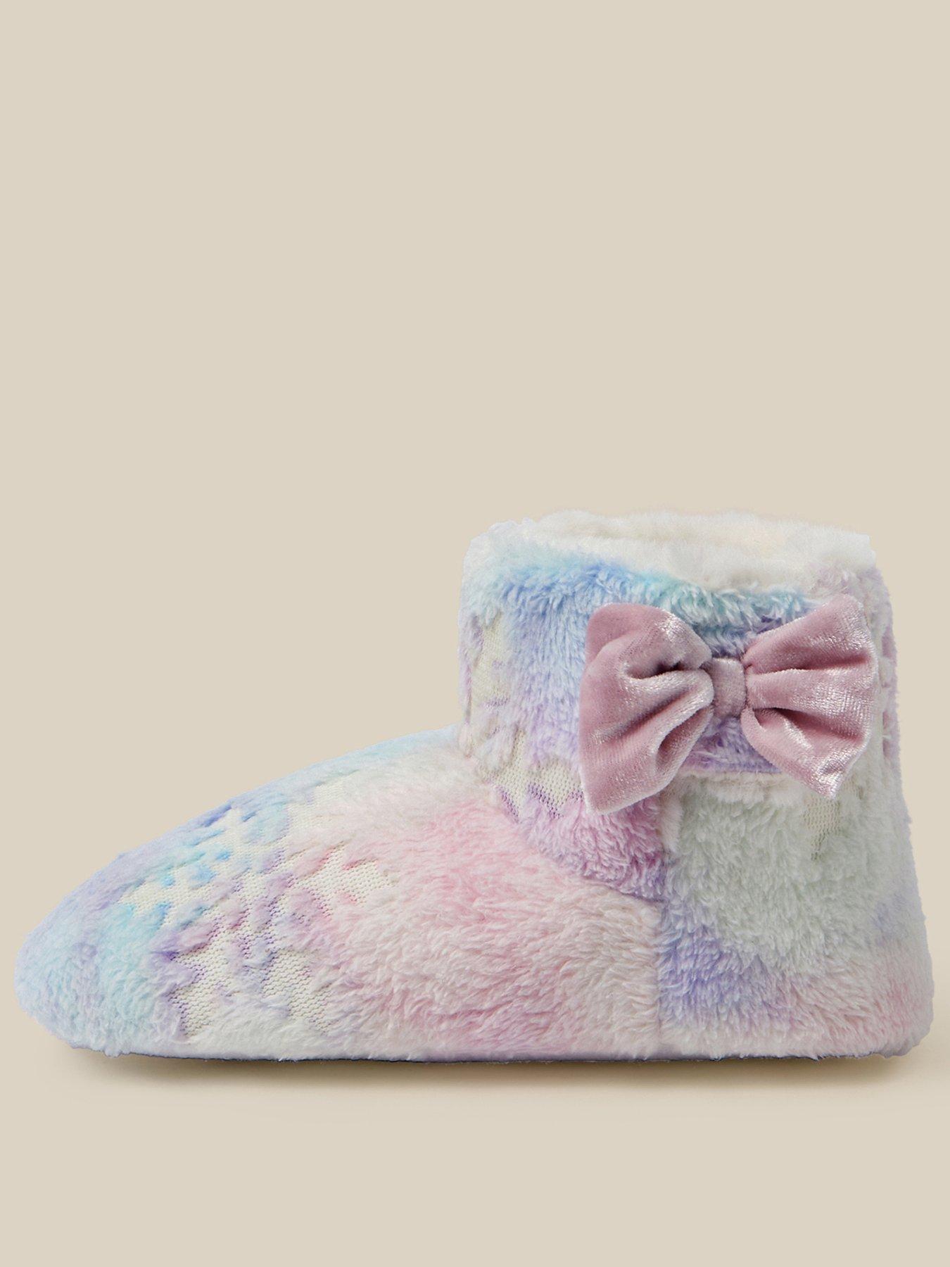 Image 1 of 3 of Monsoon Girls Snowflake Bow Slipper Boots - Multi