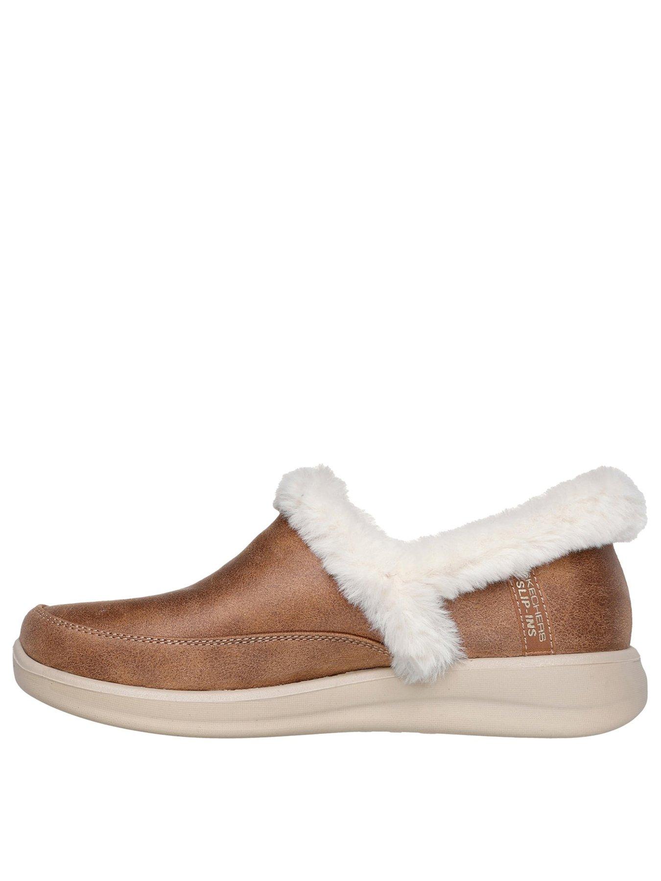 Image 3 of 5 of Skechers Womens Cozy Escape Faux-Fur Lined Slippers - Brown