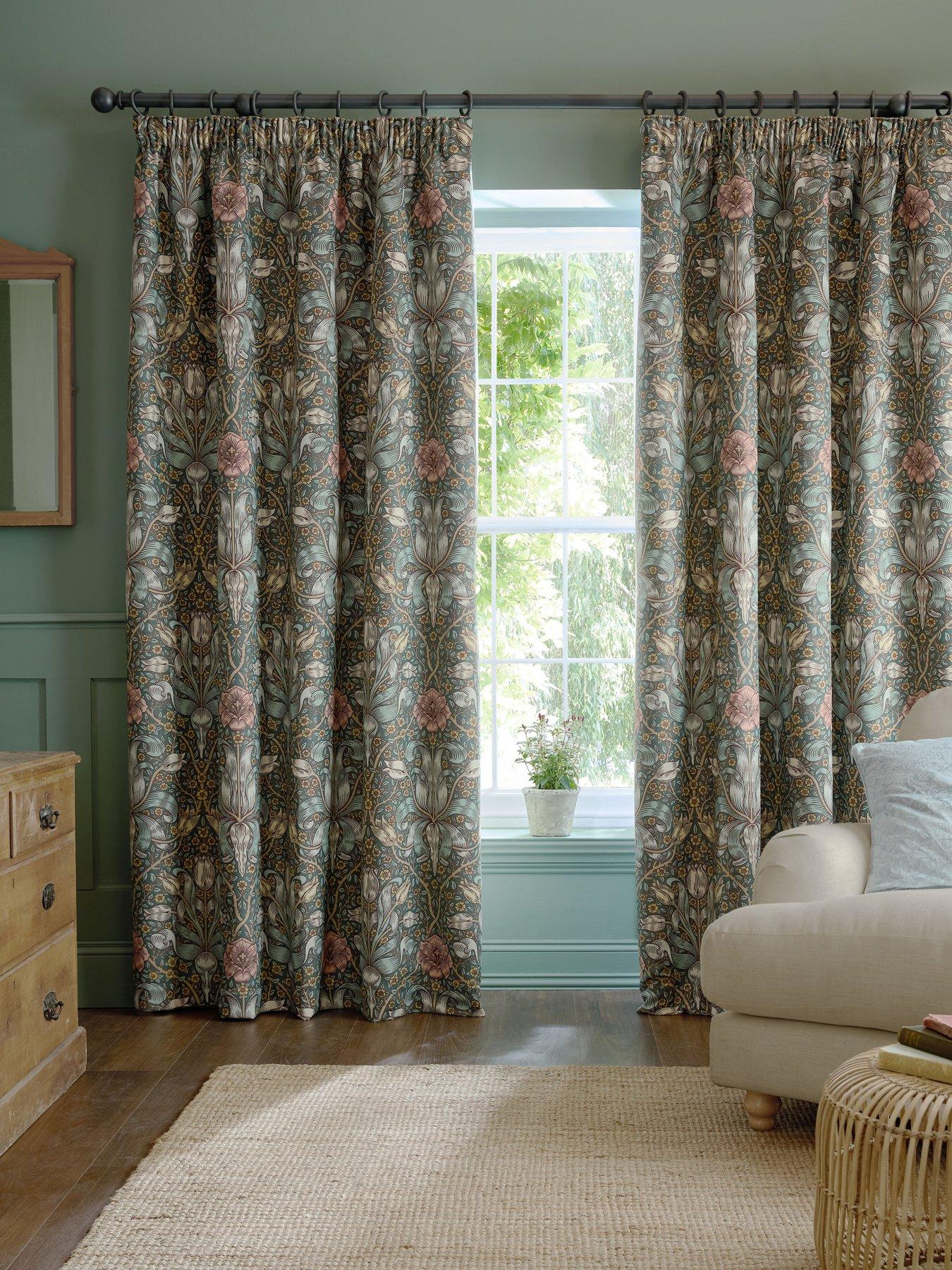 William Morris at Home Spring Thicket Lined Pencil Pleat Curtains